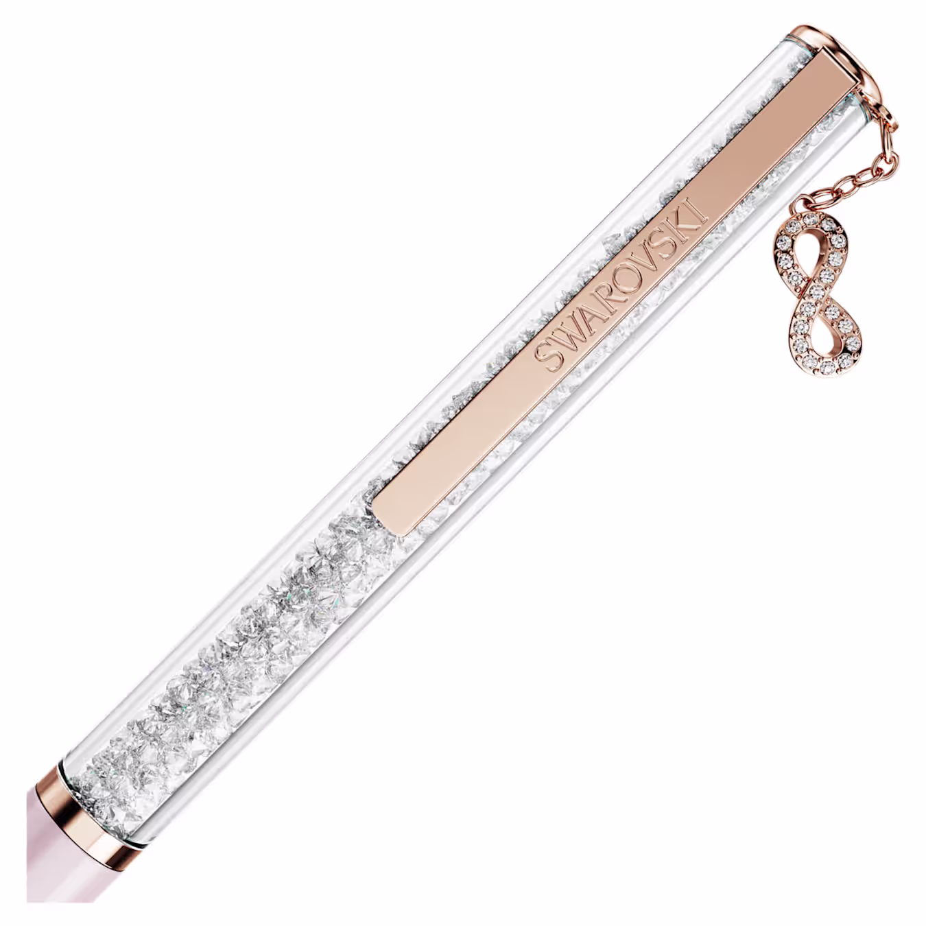 Swarovski Crystalline Infinity Ballpoint Pen, Pink Lacquered, Rose Gold Alloy Layer 5728731
