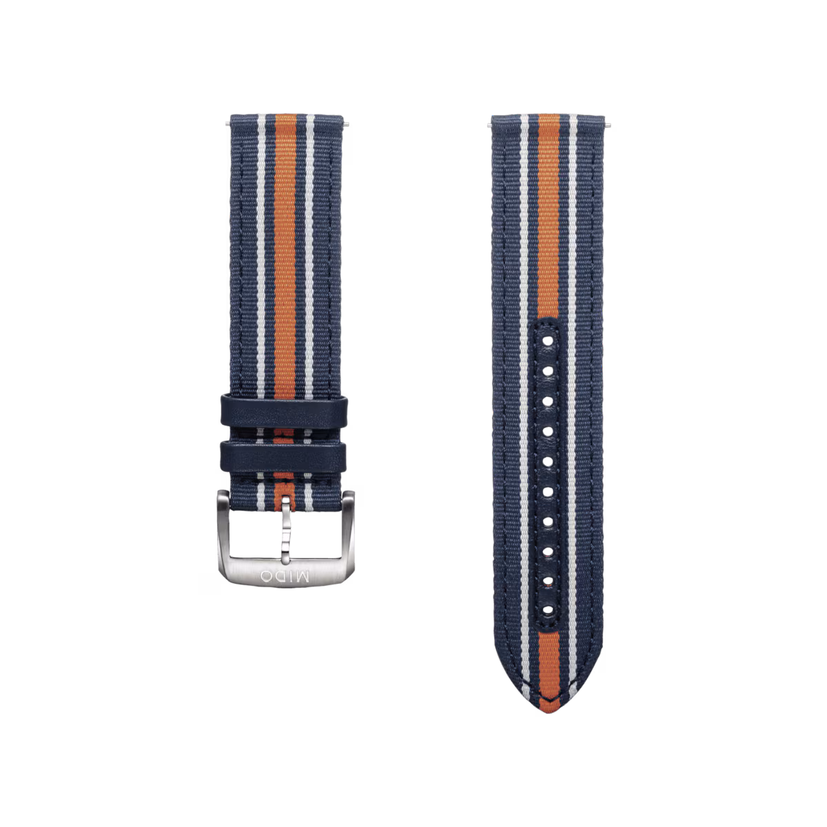 Mido blaues und organgefarbenes textil-Ersatzarmband 22mm