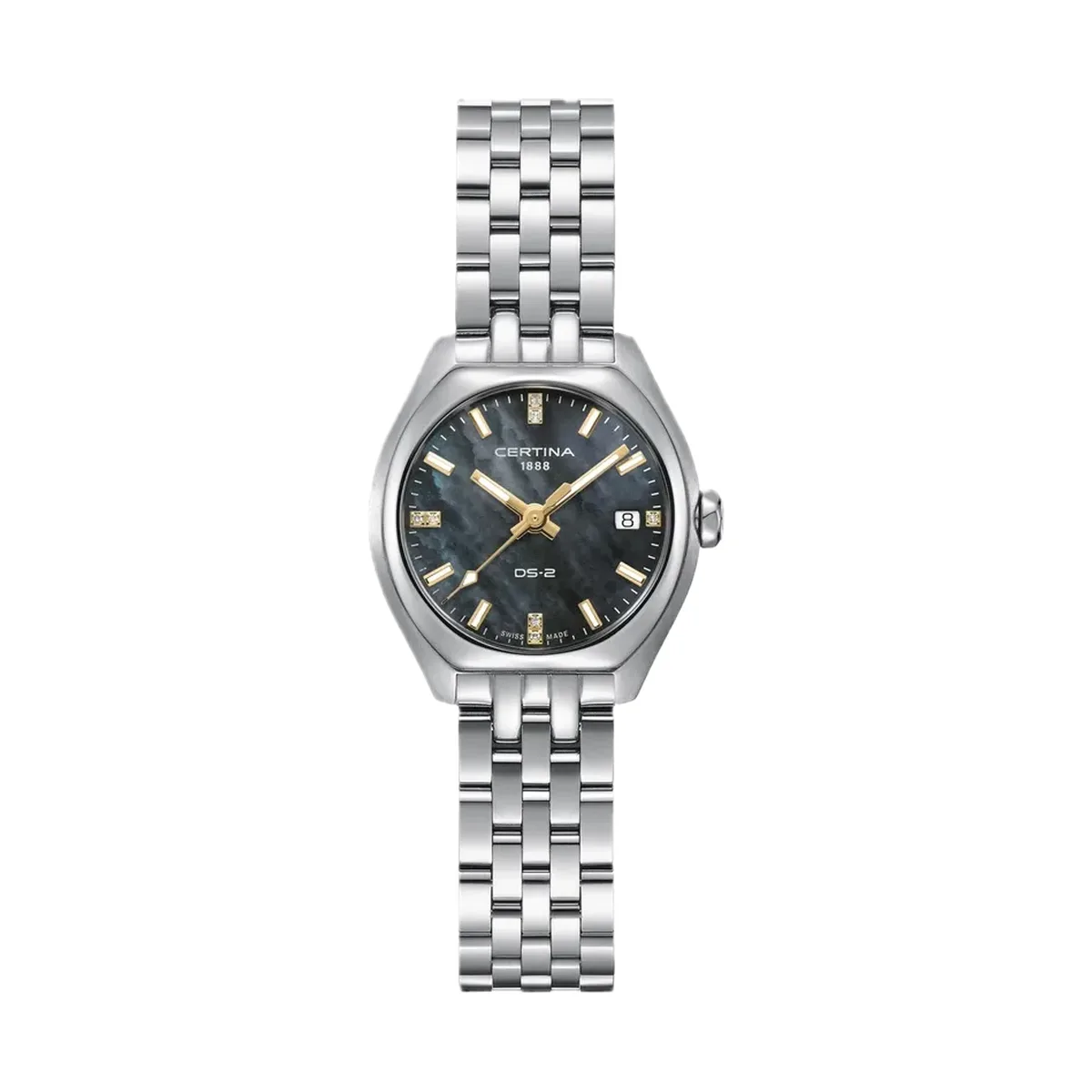 Certina DS-2 Lady Quartz, Stainless Steel Mother-of-Pearl, Black Ladies' Watch C049.210.11.126.01