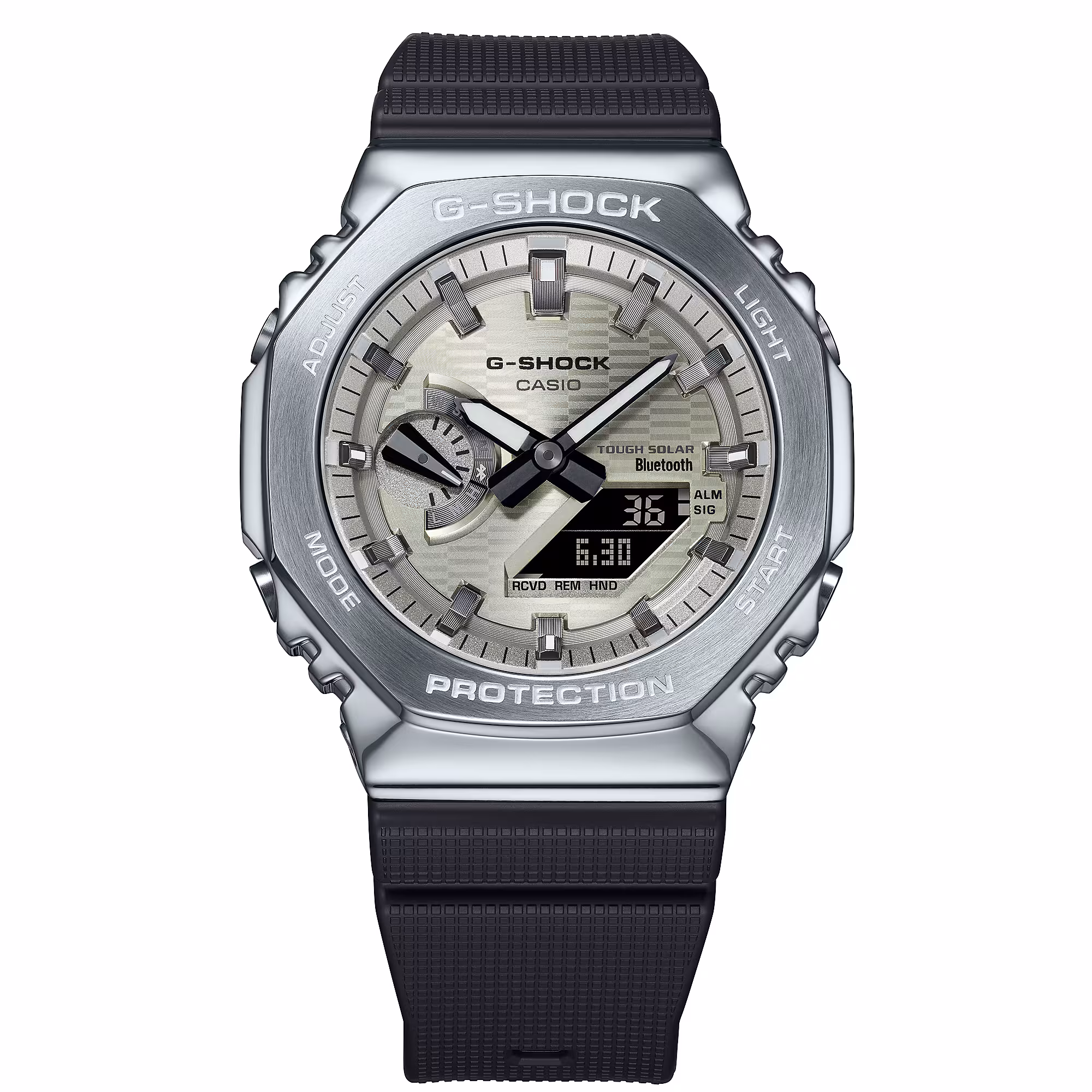 G-Shock G-Steel Protection Classic, silicone strap, solar, 44mm men's watch GBM-2100A-8BER