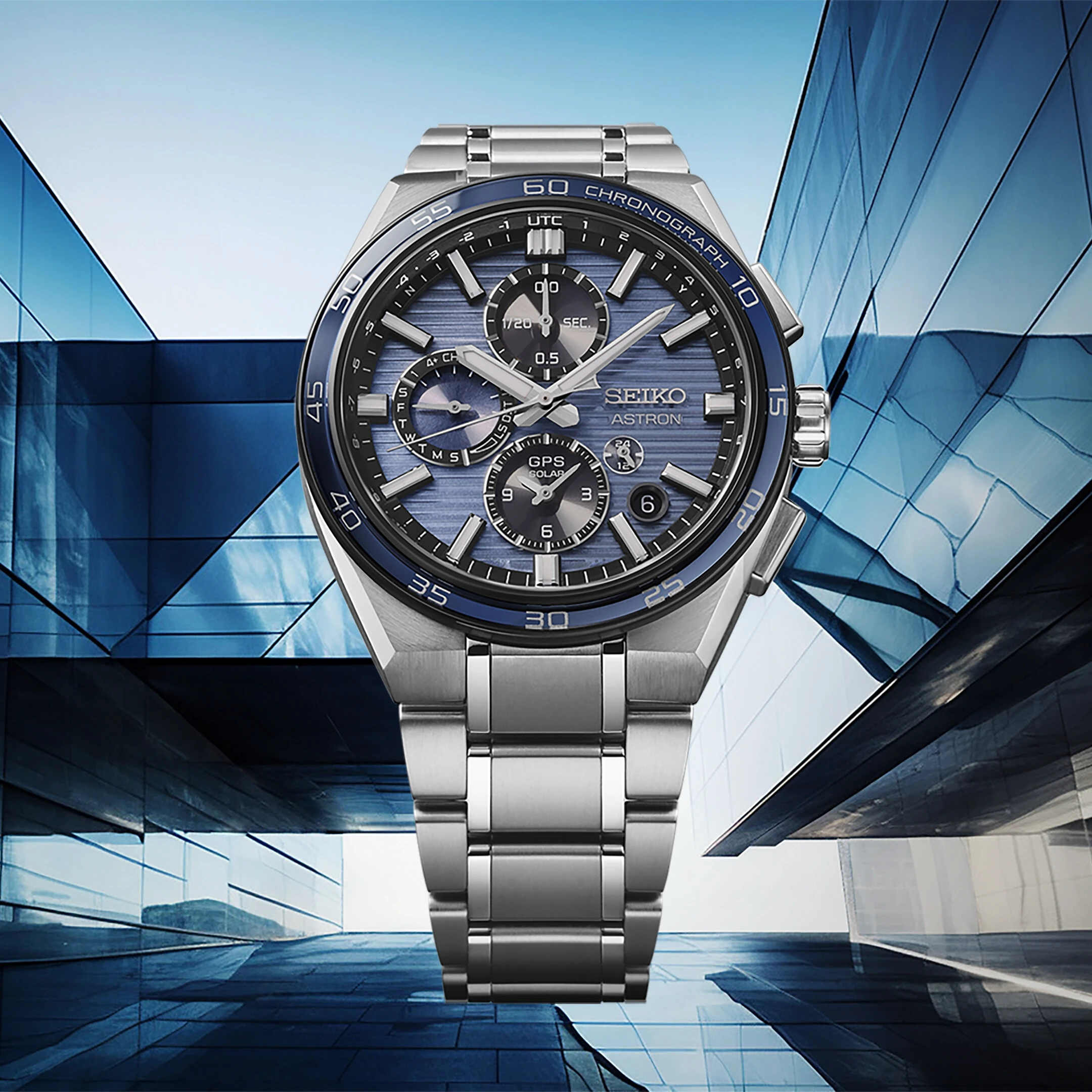 Seiko Astron GPS Solar Dual Time Chronograph Men's Watch SSH175J1