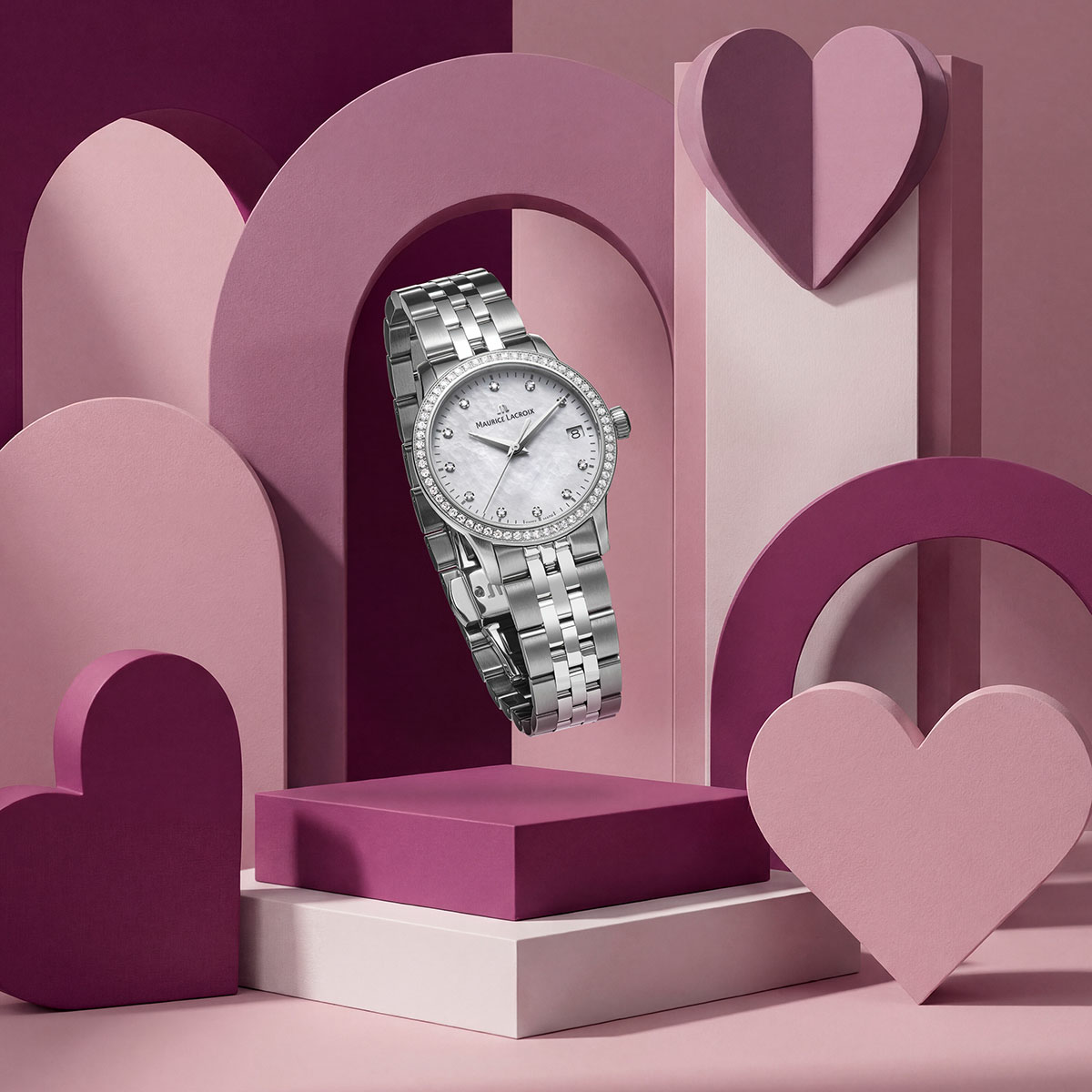 Maurice Lacroix 1975 Quartz 33mm, quartz movement, 11 diamonds ladies' watch 751006-SD502-170-1
