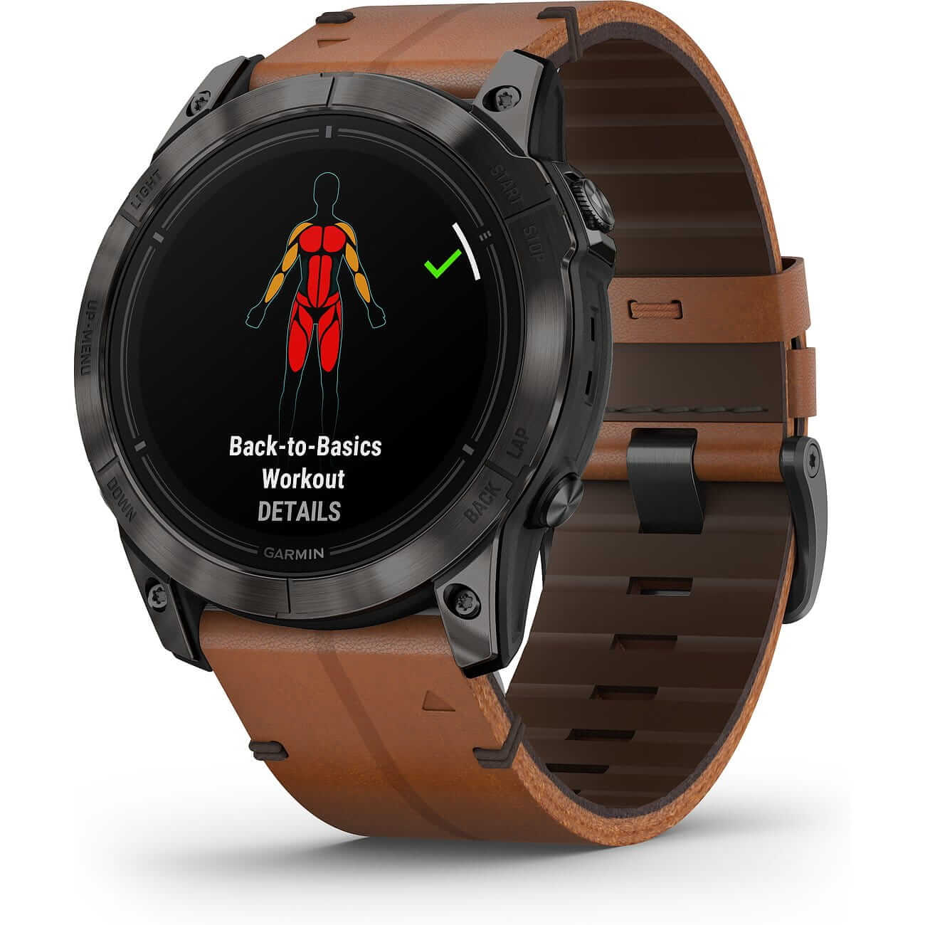 Garmin Epix™ Pro Gen 2 Sapphire 51mm Black/Carbon Gray Titanium Leather & Silicone Band 010-02804-30