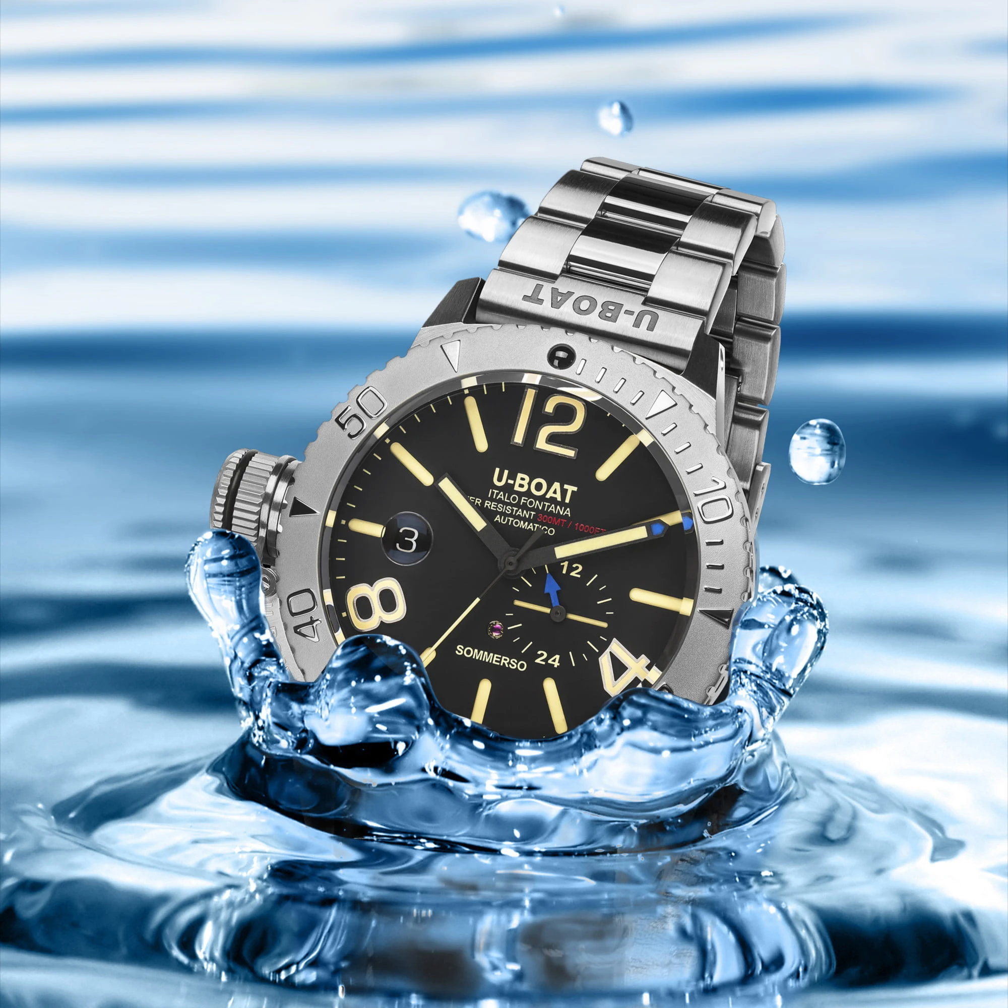 U-Boat Automatic Sommerso Steel 45mm Men's Watch 9007/A/MT