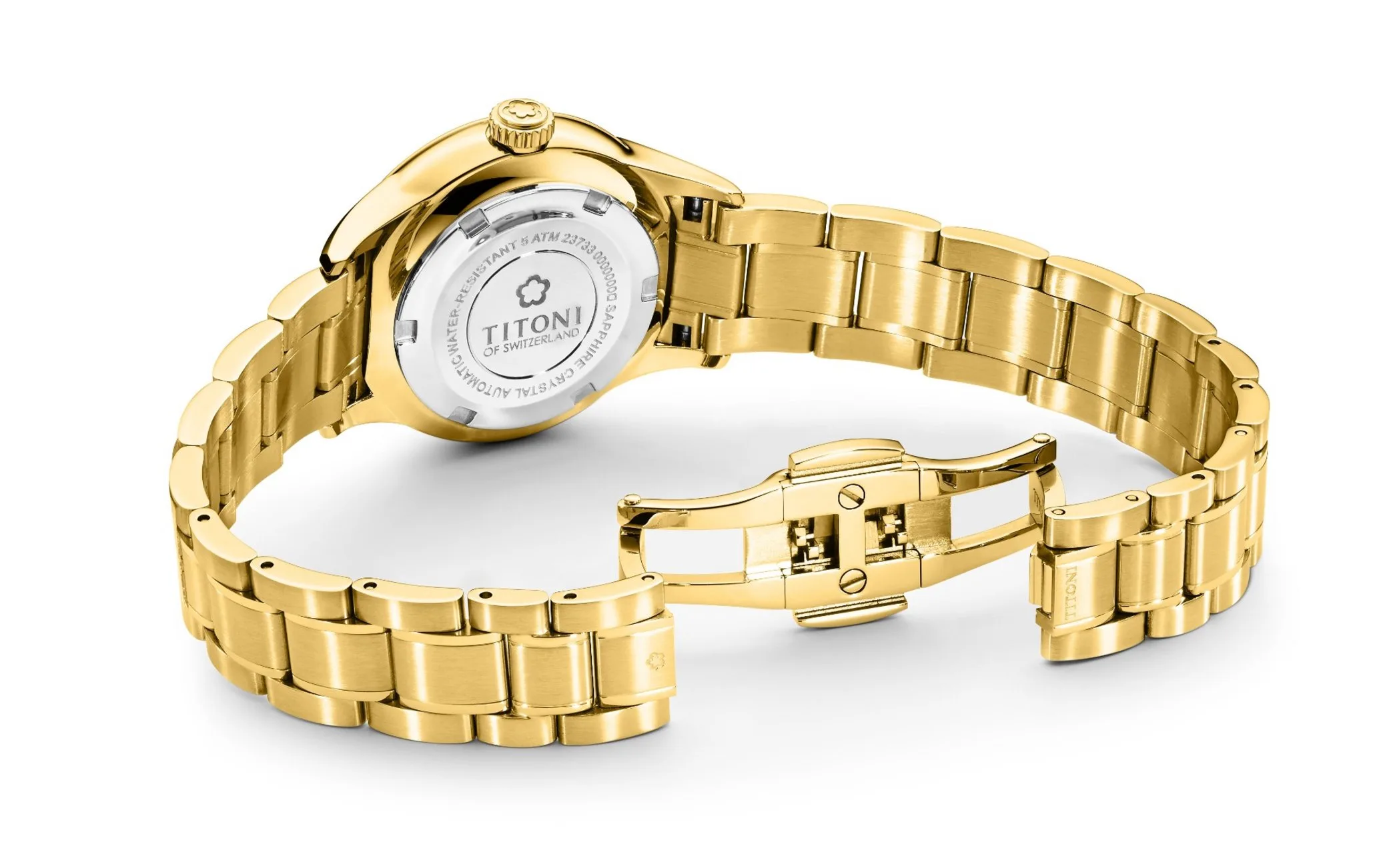 Titoni Airmaster Automatic, Yellow Gold Ladies Watch 23733G-651