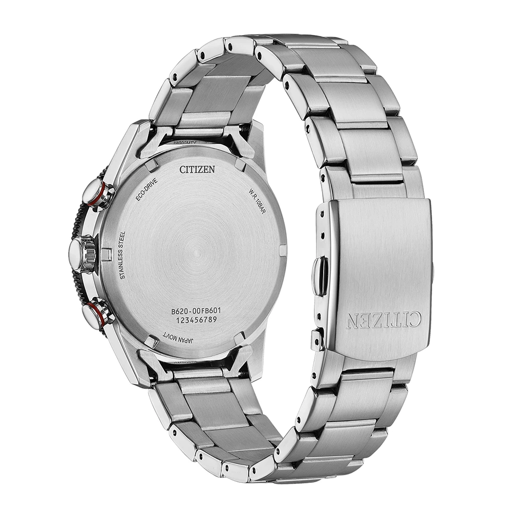 Citizen Eco-Drive Racing Chronograph, stainless steel black, 39.9mm men's watch CA4714-55E
