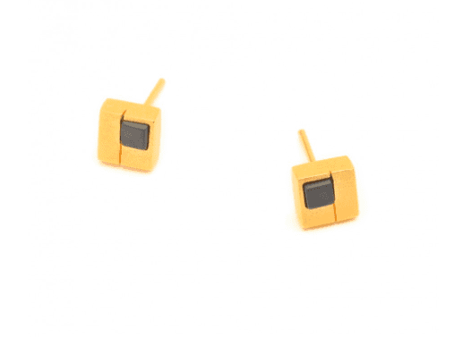 Bernd Wolf Cubio ear studs hematin matt 19242276