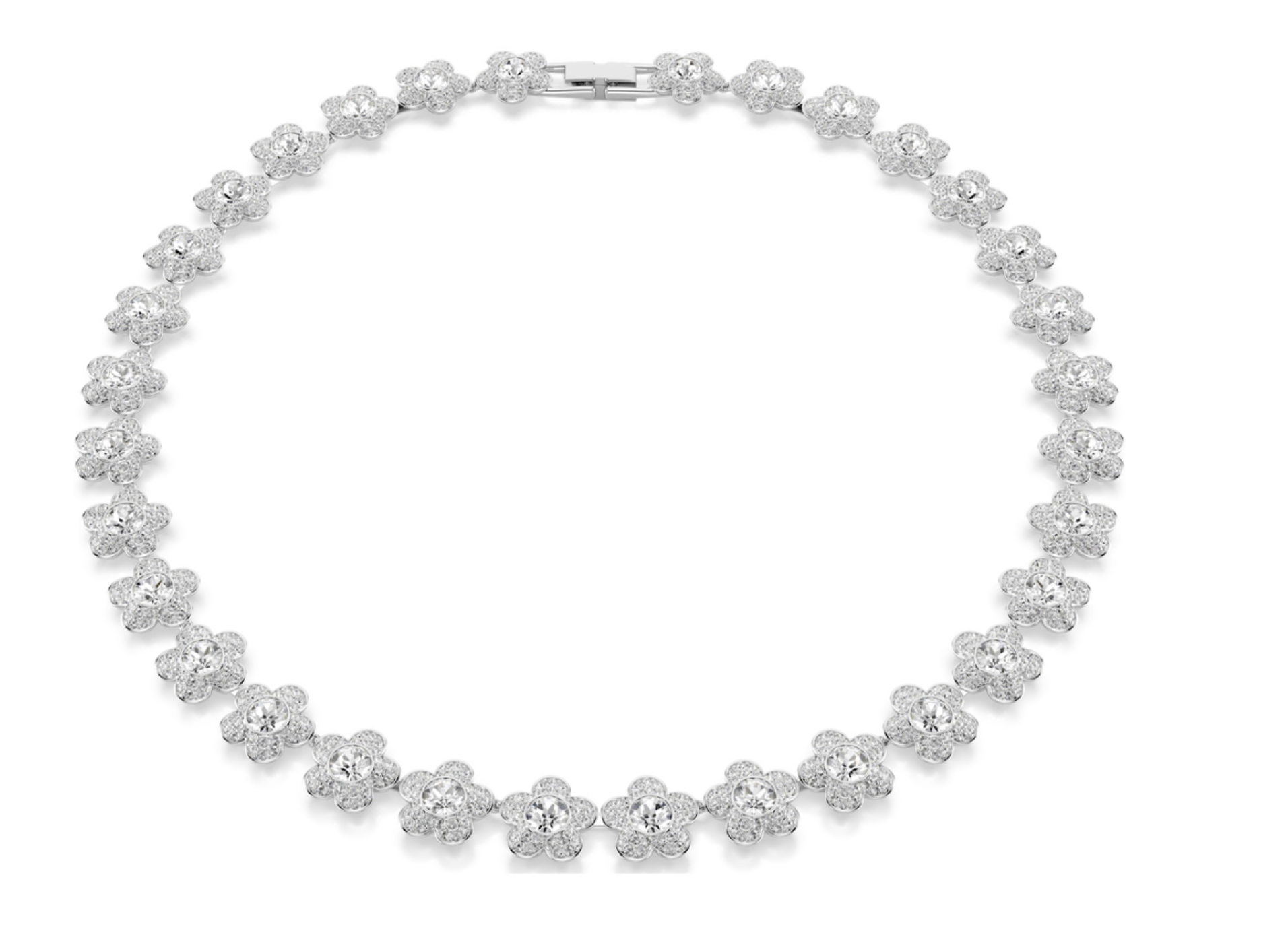 Swarovski Ariana Grande x Swarovski necklace, round cut, flower, white, rhodium plated