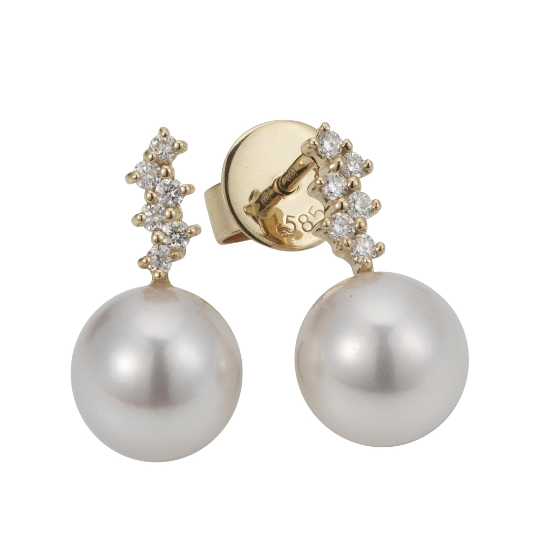 Adriana Akoya pearl and multi-diamond stud earrings N33