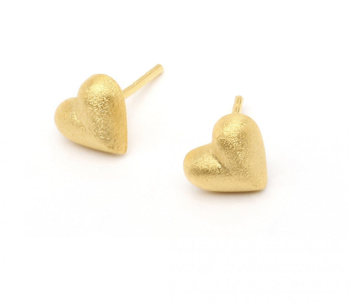 Bernd Wolf Heart Design Line Plug, 8mm, 24-karat gold plated