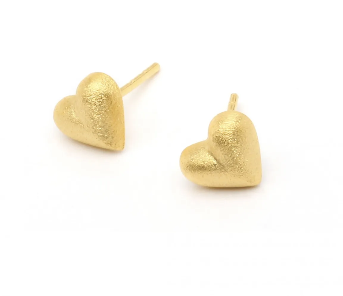 Bernd Wolf Heart Design Line Plug, 8mm, 24-karat gold plated