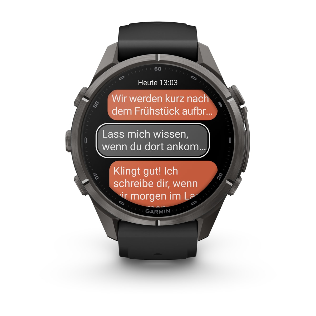 Garmin fēnix® 9 Pro inReach® - 43 mm AMOLED Sapphire Carbon Gray DLC Titanium with Black/Pebble Gray Silicone Band 010-04335-11