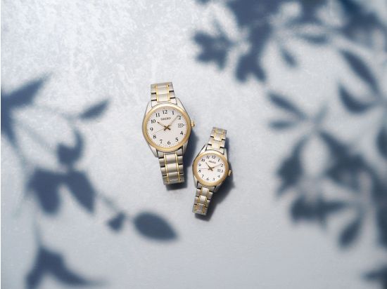 Seiko sapphire crystal bicolor ladies watch SUR466P1