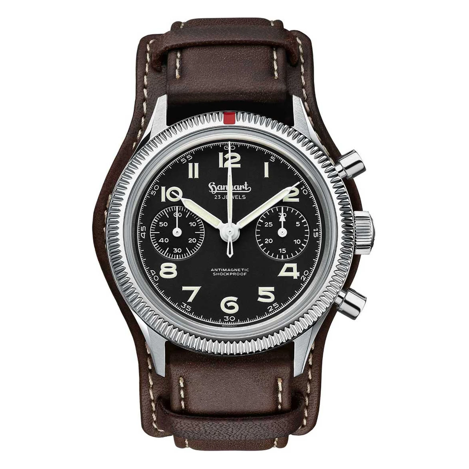 Hanhart 417 ES 1954 39 mm Leather Strap Dark Brown Men's Watch H701.210-7110