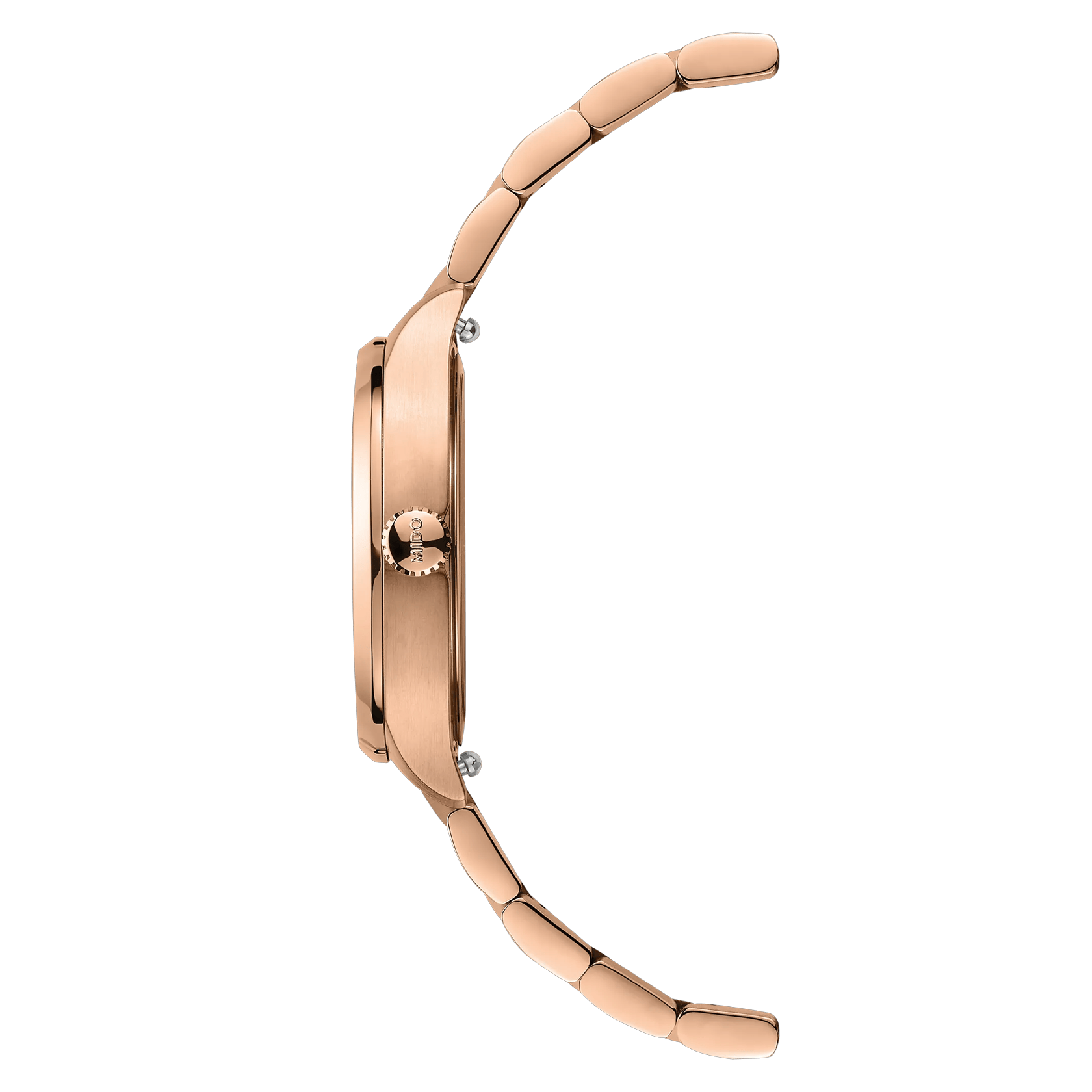 Mido Multifort TV 28 Quartz Rose Gold Brown with Diamonds Womens Watch M049.110.33.296.00