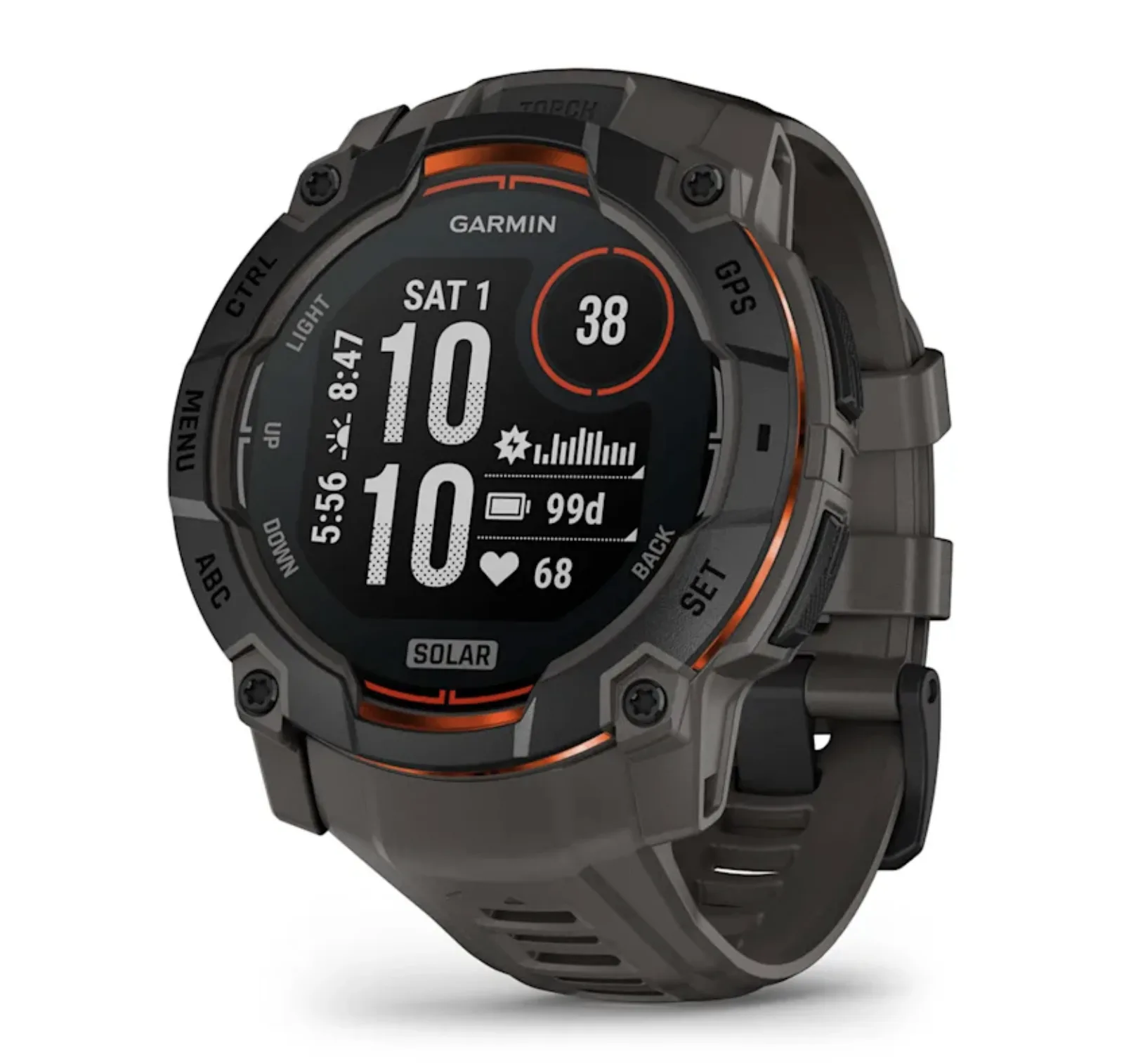 Garmin Instinct® 3 Solar 010-02935-00 - 50 mm Charcoal/Black with 26 mm Charcoal interchangeable silicone strap