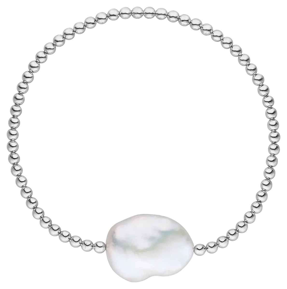 Adriana bracelet with freshwater pearl baroque white F20