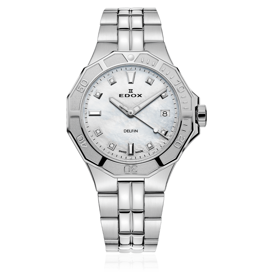 Edox Delfin Diver Date Lady Women's Watch 53020 3M NADN