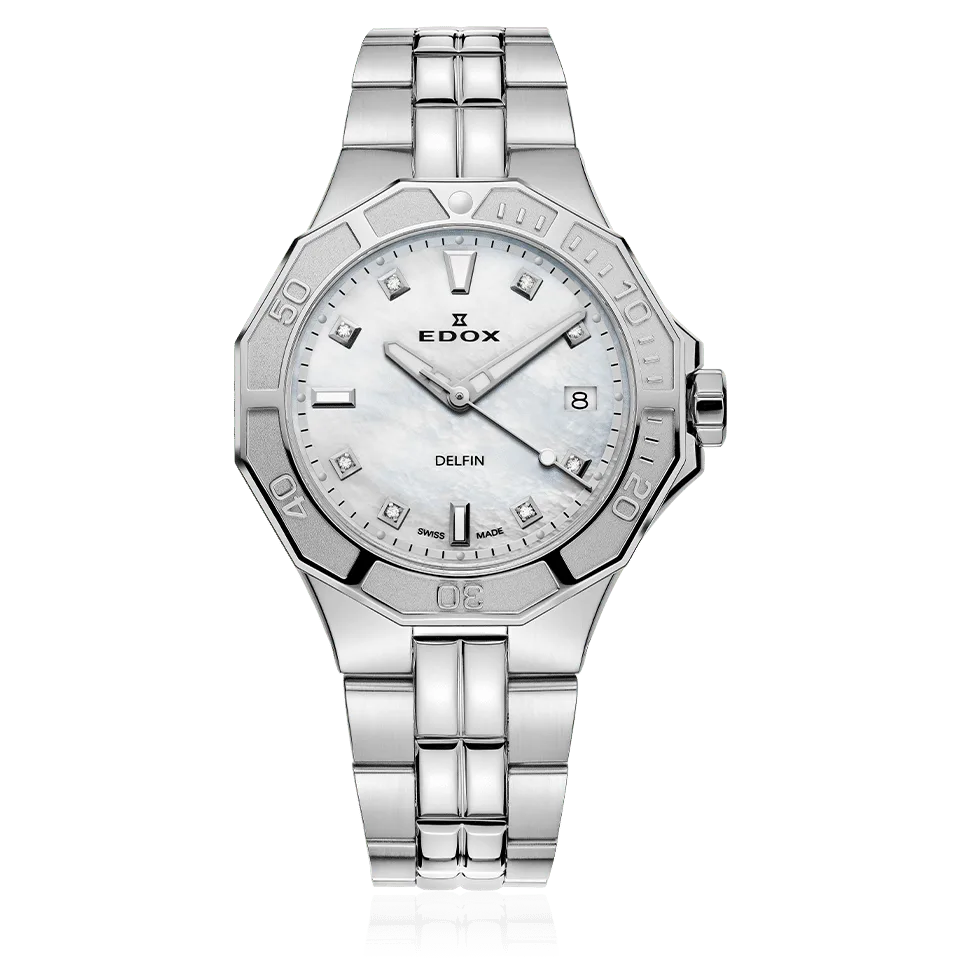 Edox Delfin Diver Date Lady Women's Watch 53020 3M NADN