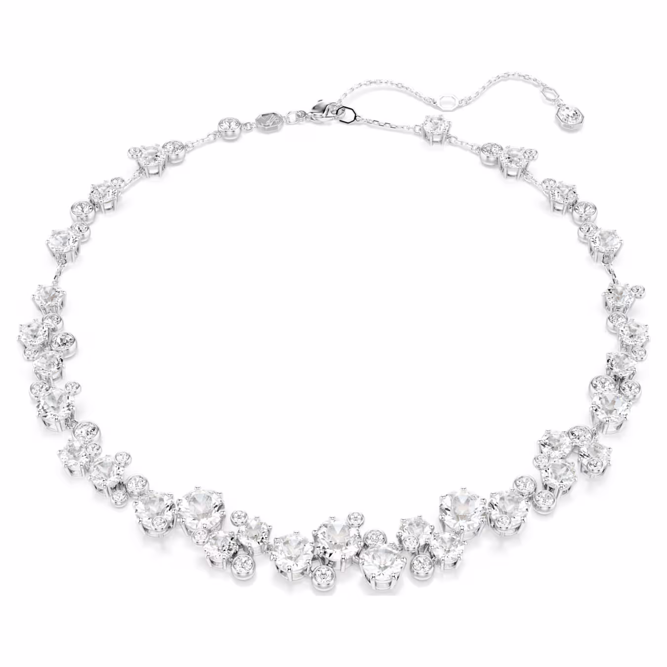Swarovski Constella Halskette Rundschliff, Weiß, Rhodiniert