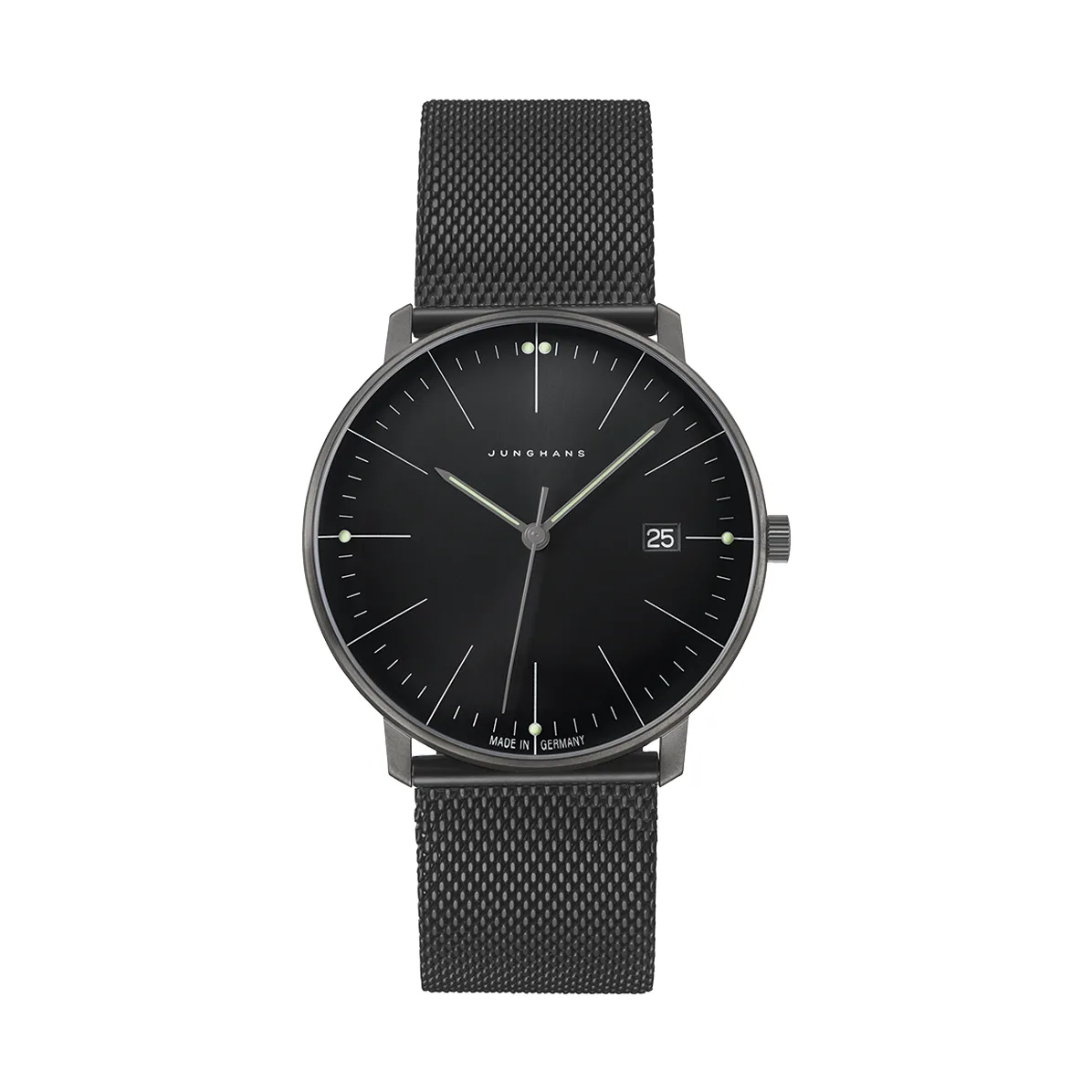 Junghans max bill Quartz Black PVD Milanese Bracelet Mens Watch 41/4660.46