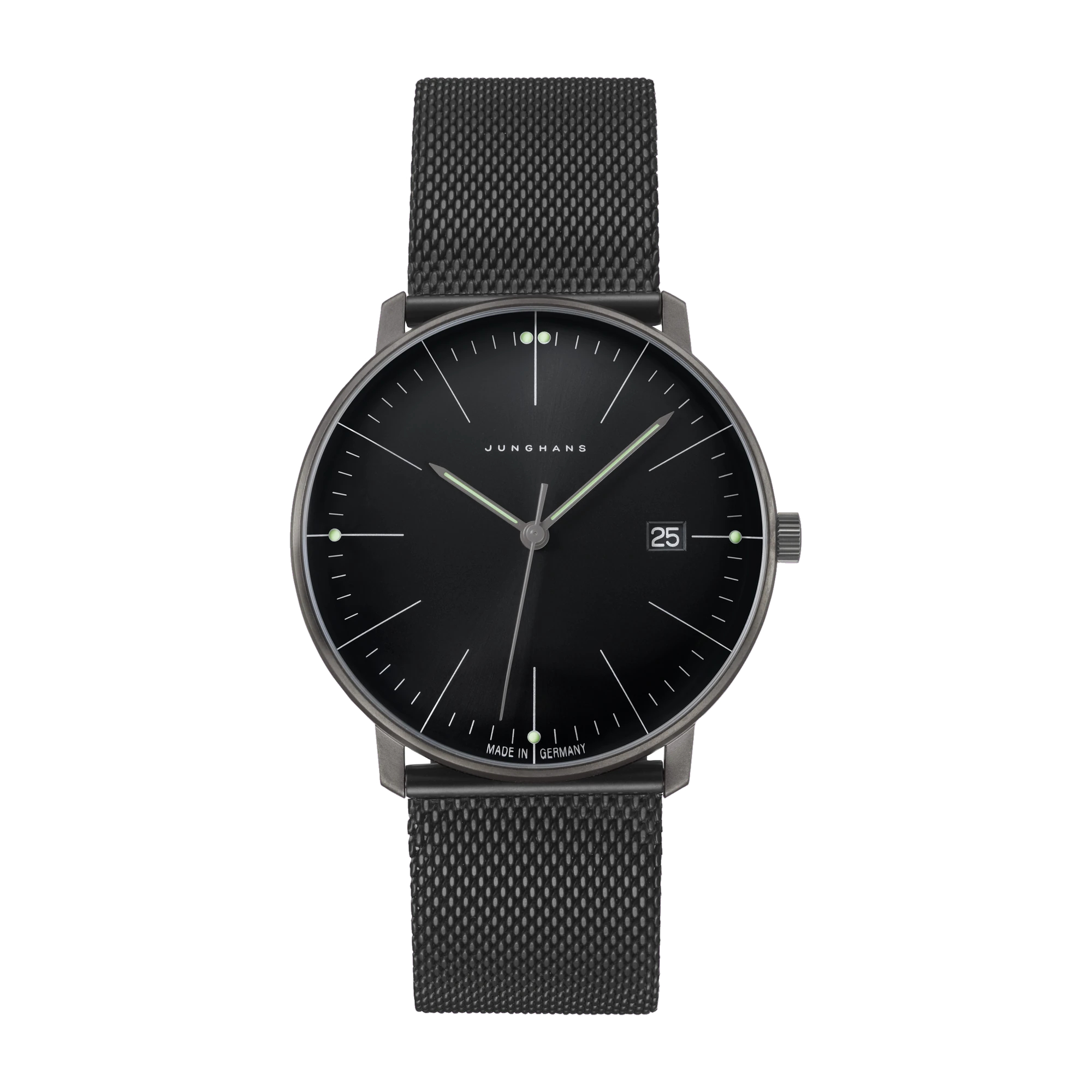 Junghans max bill Quartz Black PVD Milanese Bracelet Mens Watch 41/4660.46