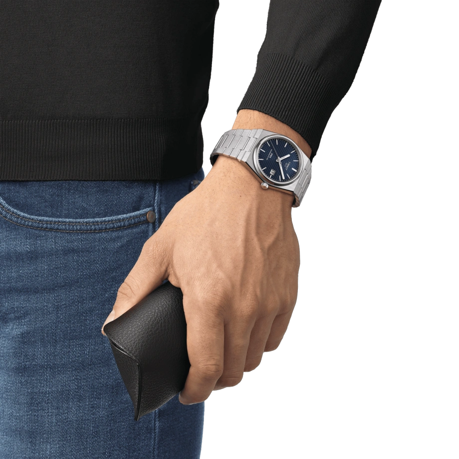 Tissot PRX men's watch T137.407.11.041.00 set with black rubber strap