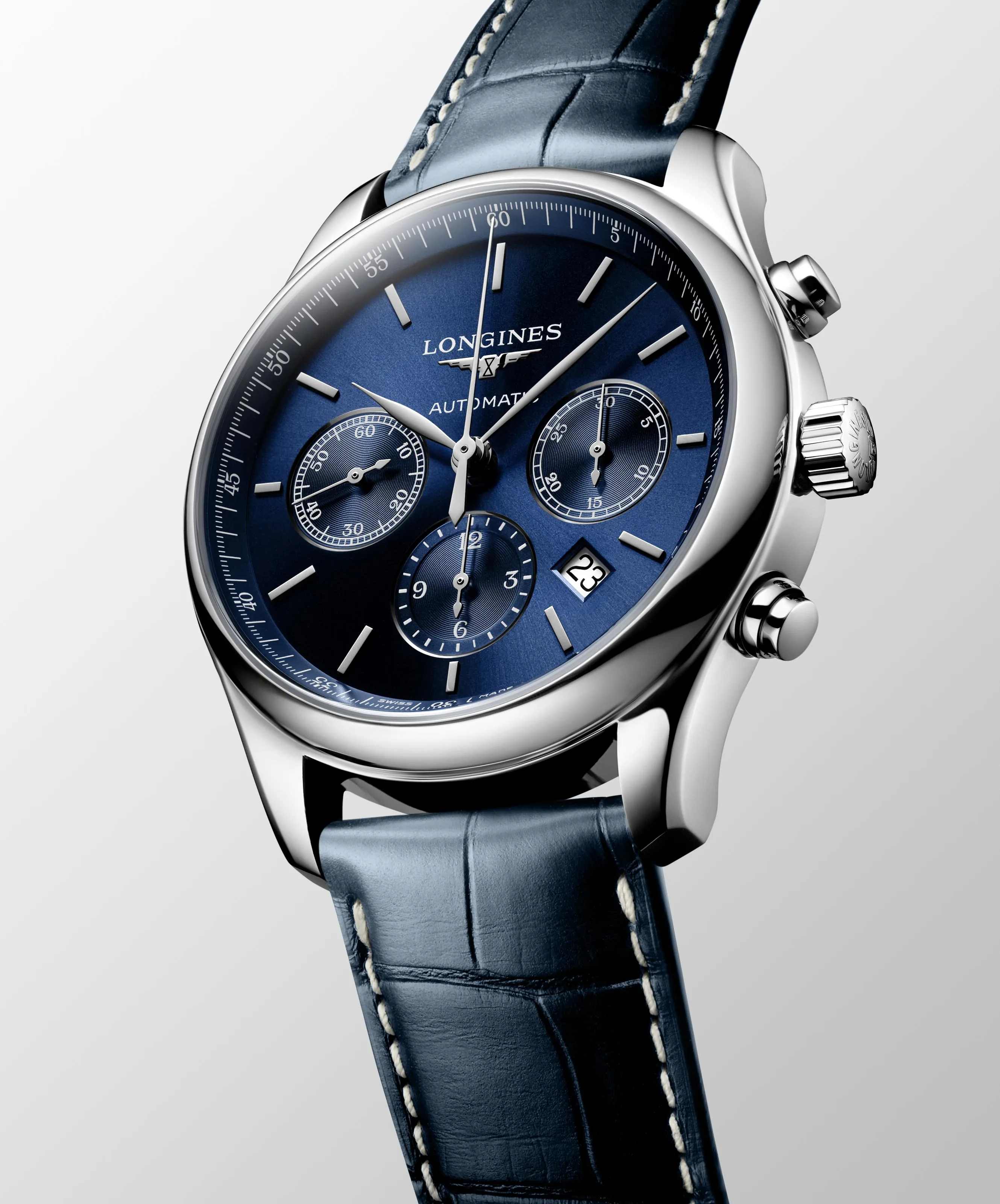 Longines Master Collection Chronograph Blue Leather Strap Men's Watch L2.759.4.92.0