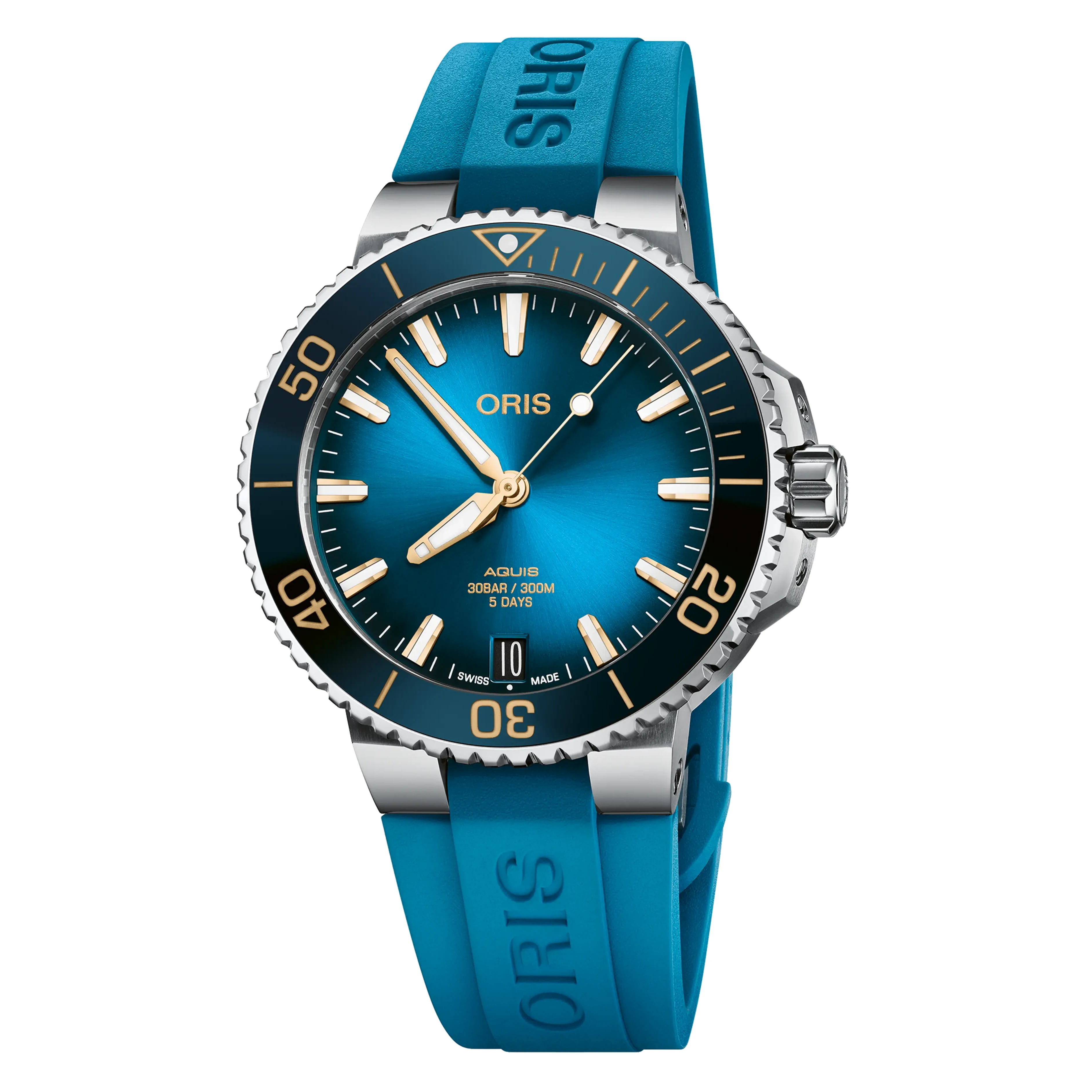 Oris Aquis Date Calibre 400, 41.5mm, rubber strap, blue men's watch 01 400 7769 4125-07 4 22 75FC