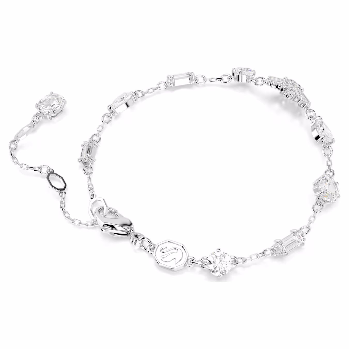 Swarovski Idyllia Bracelet, Various Cuts, Snowflake, White, Rhodium Plated