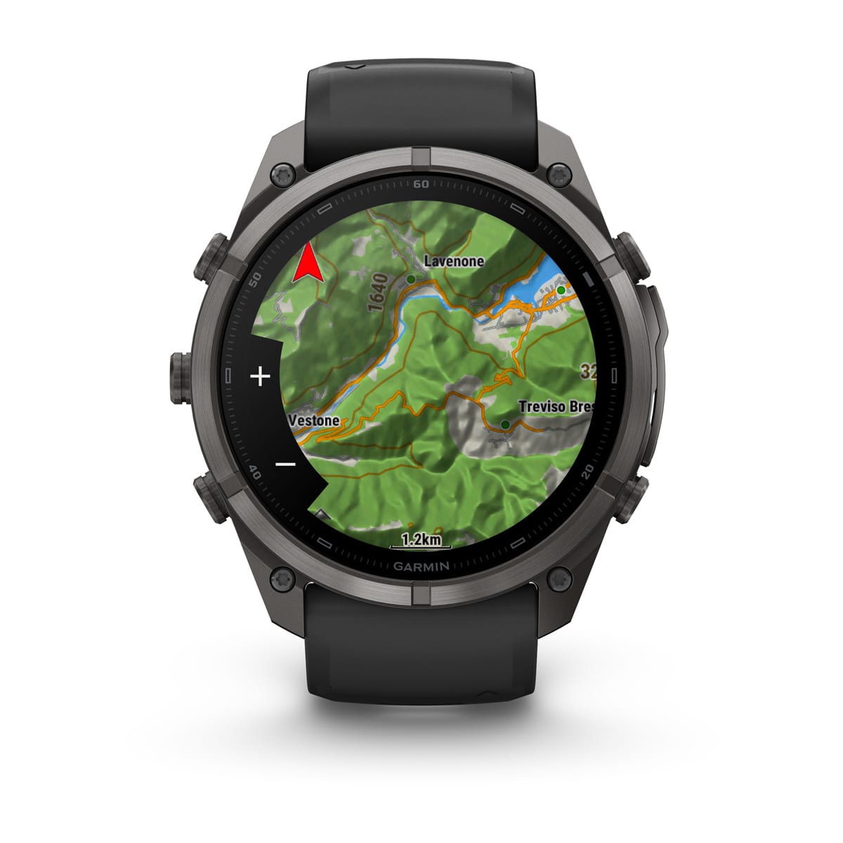 Garmin fēnix® 9 Pro inReach® - 51 mm AMOLED Sapphire Carbon Gray DLC Titanium with Black/Pebble Gray Silicone Band 010-04337-11
