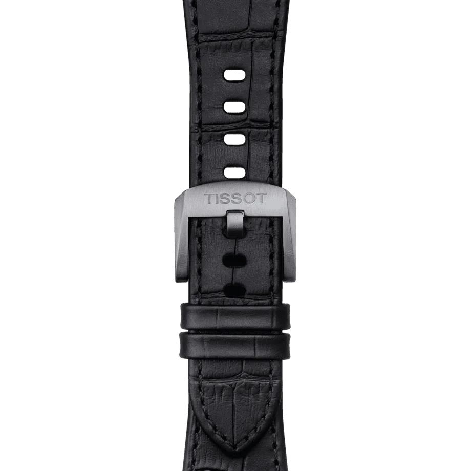Tissot replacement strap black leather 12 mm for PRX models with 40 mm diameter