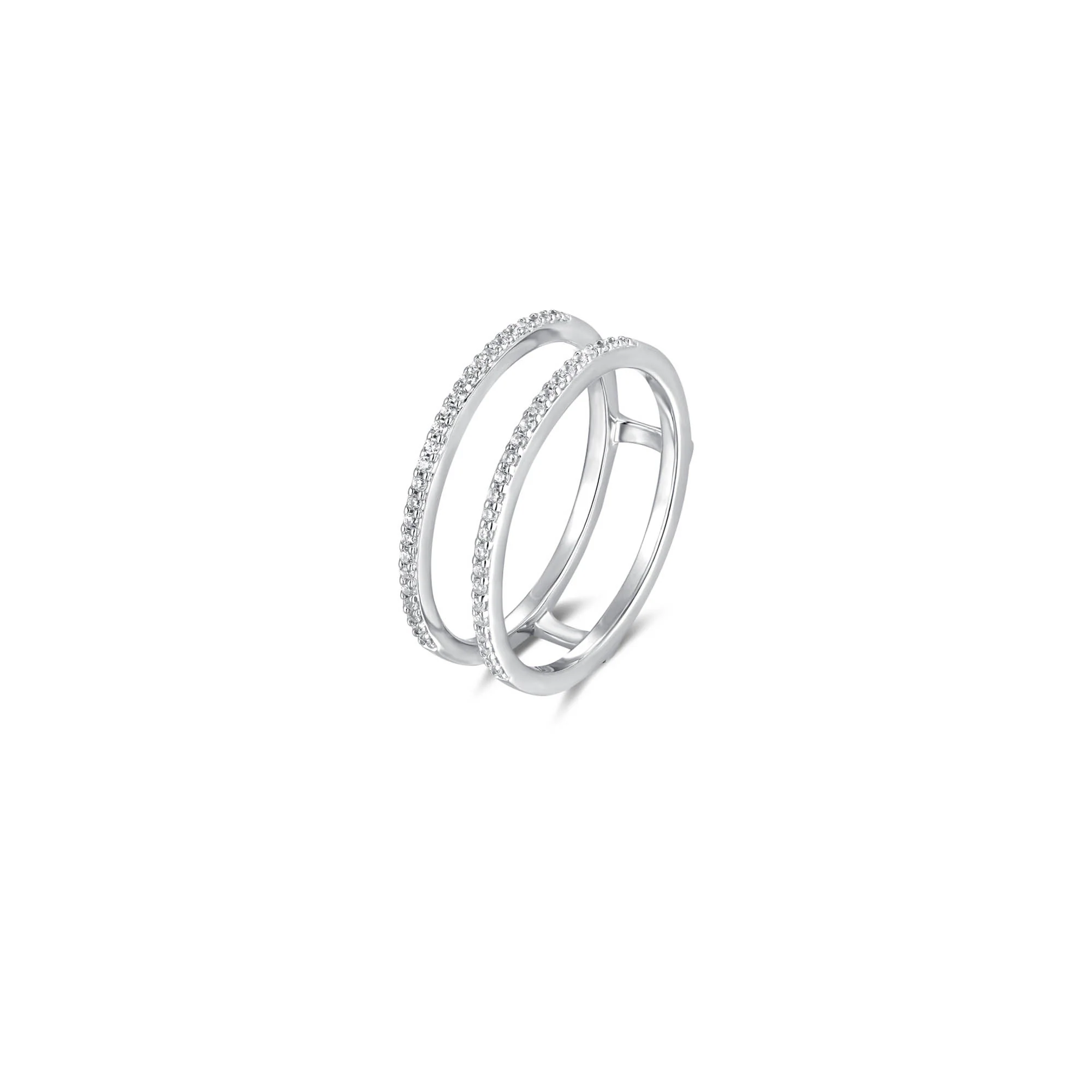 At the time, Moonshine Safari Ring in rhodium-plated 925 sterling silver, size 54
