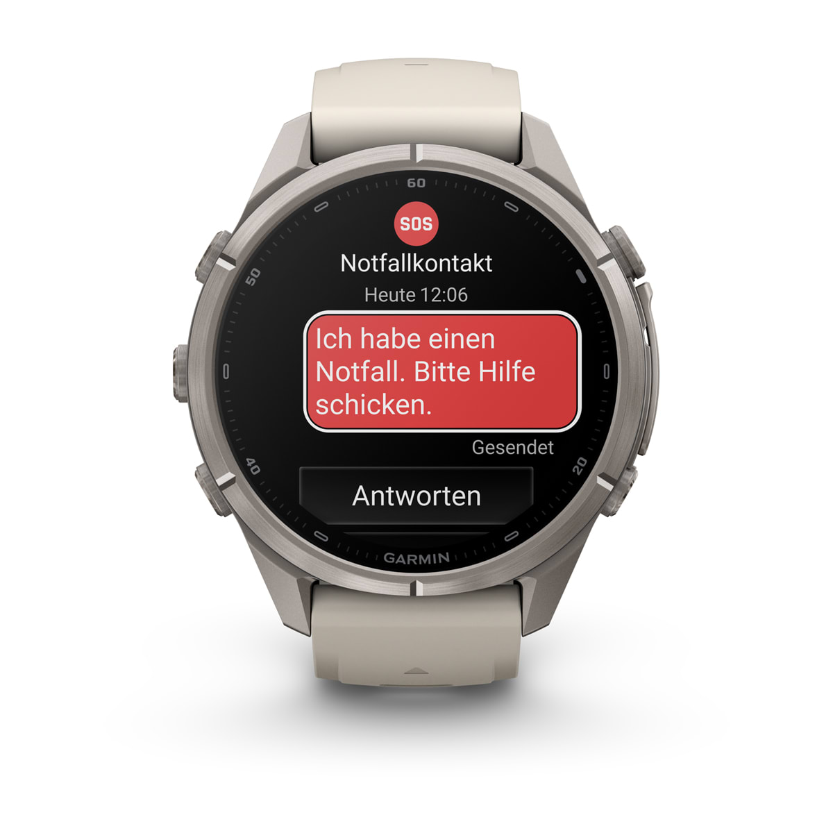 Garmin fēnix® 9 Pro inReach® - 43 mm AMOLED Sapphire Titanium with Fog Gray/Dark Sandstone Silicone Band 010-04335-81