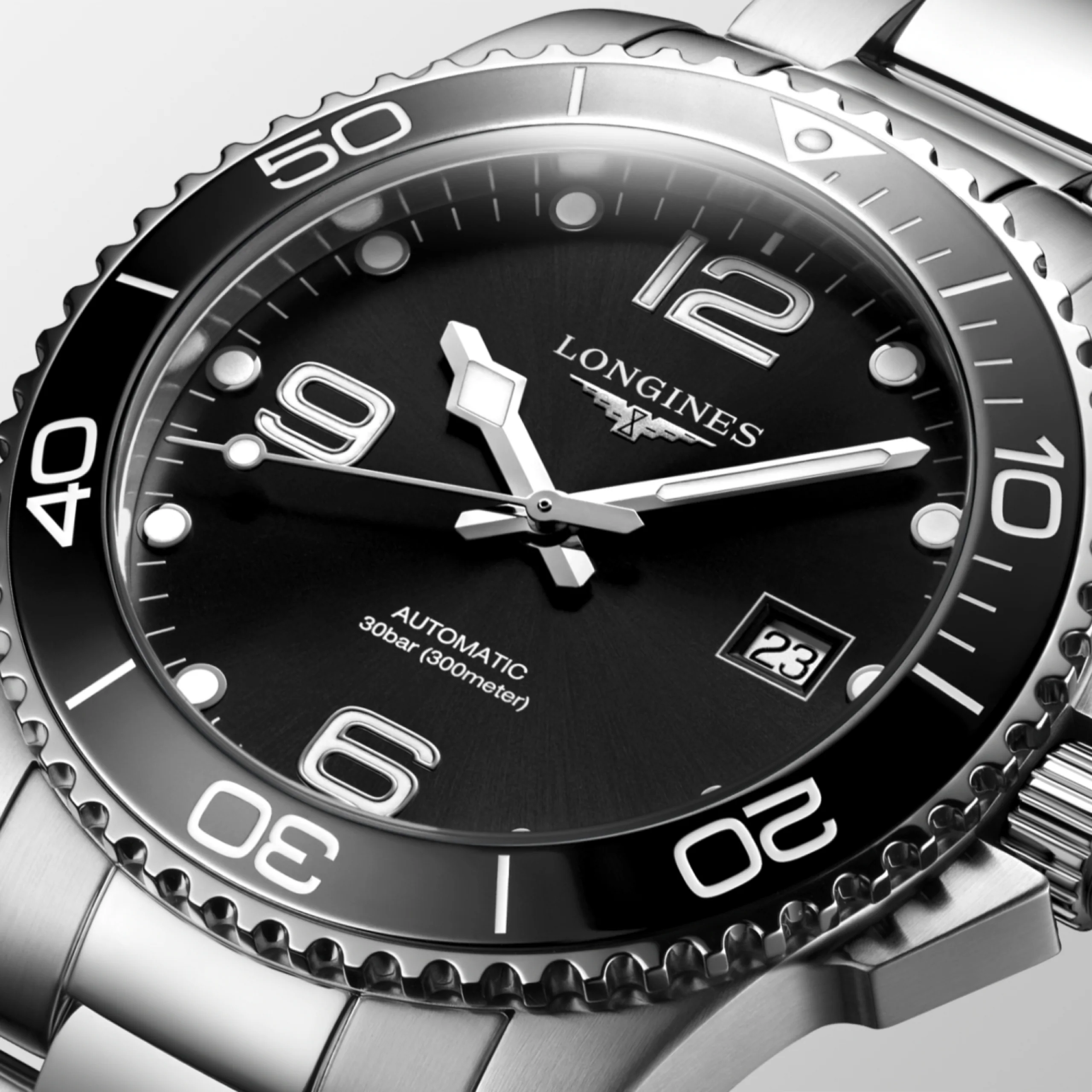 Longines HYDROCONQUEST - L3.781.4.56.6 Automatic watch, Ø 41.00 mm, stainless steel and ceramic bezel, men's watch L3.781.4.56.6