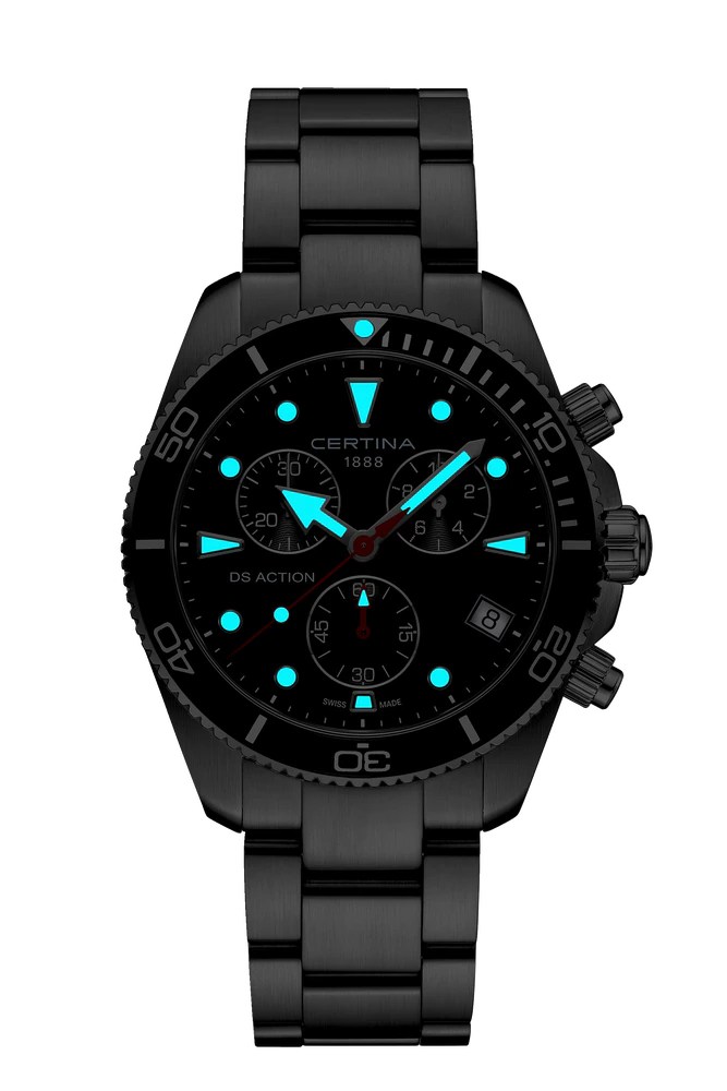 Certina DS Action Chrono, Quartz, Black, Stainless Steel 316L Men's Watch C048.417.11.051.00