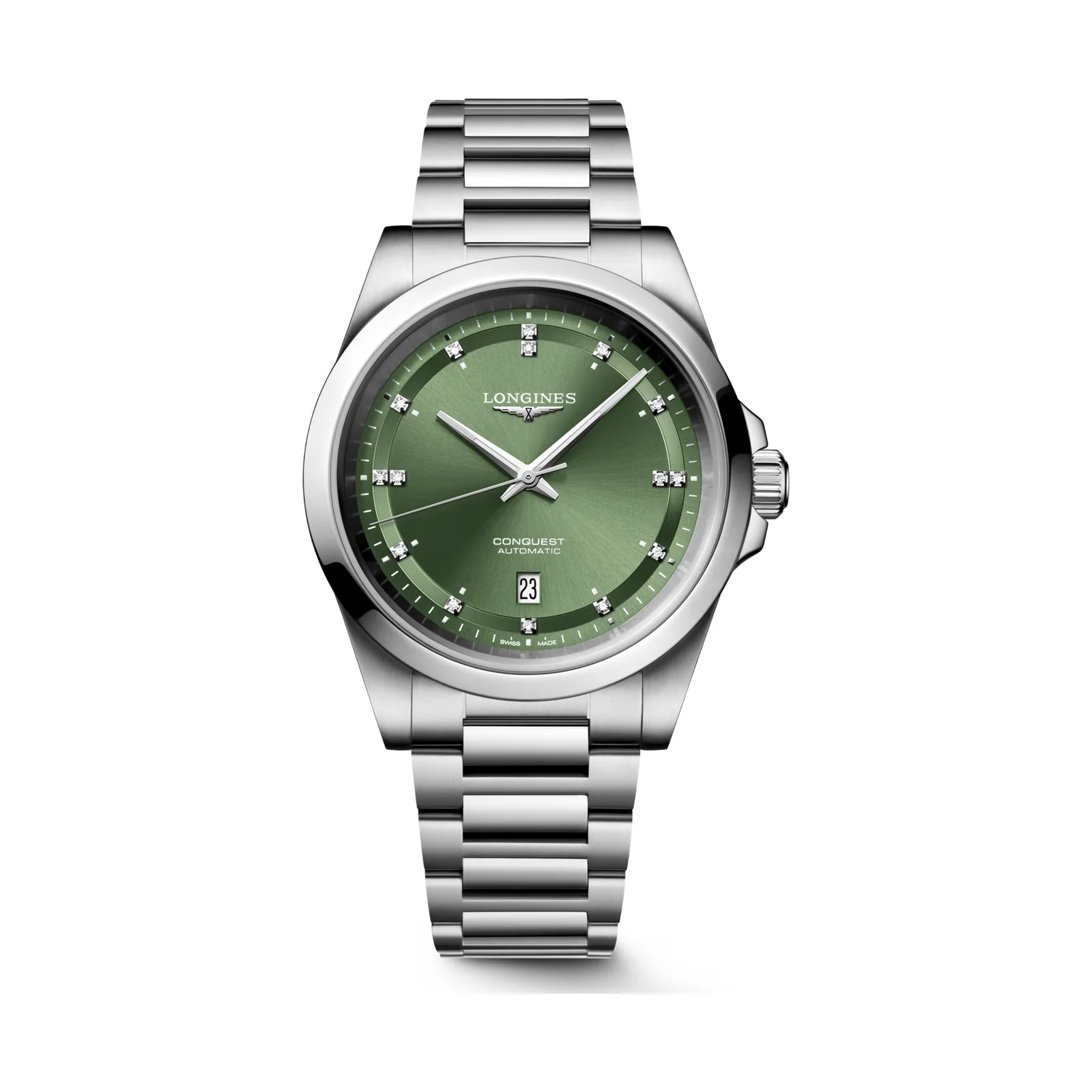 Longines Conquest Automatic 41 mm Steel Bracelet Green Mens Watch L3.830.4.07.6