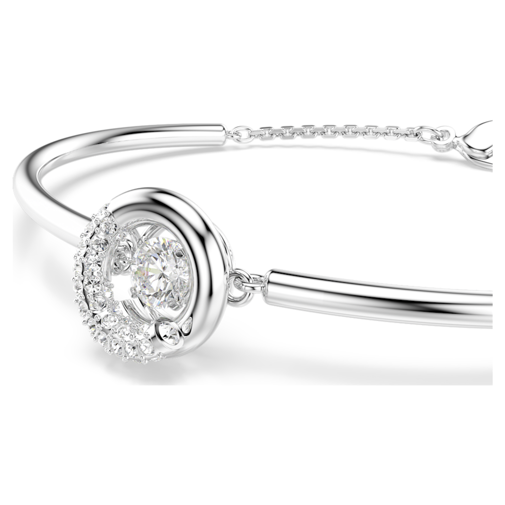 Swarovski Dextera Armreif, Rundschliff, Weiß, Rhodiniert 5733399
