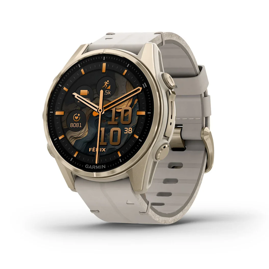 Garmin fēnix® 8 - 43 mm AMOLED Sapphire Fog Gray/Soft Gold 010-02903-40