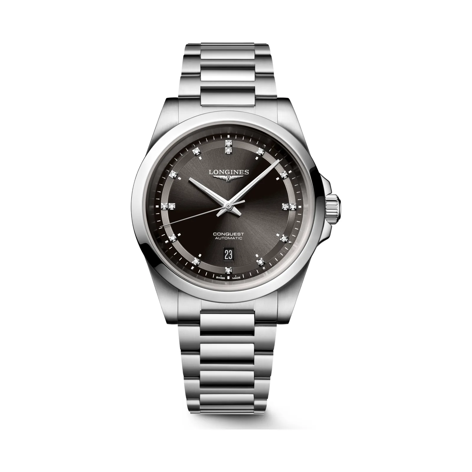 Longines Conquest Automatic 41 mm Steel Bracelet Black Mens Watch L3.830.4.57.6