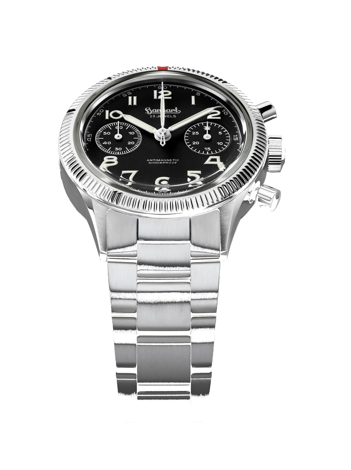 Hanhart 417 ES 1954 39 mm Steel Bracelet Silver Men's Watch H701.210-6428