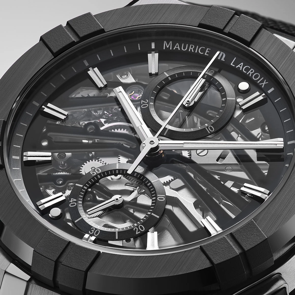 Maurice Lacroix AIKONIC AUTOMATIC CHRONOGRAPH SKELETON men's watch AC8018-SSL20-030-2