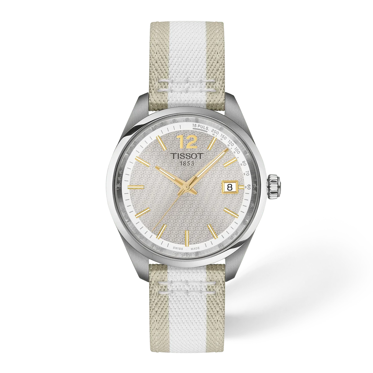 Tissot PR 100 34mm, Swiss quartz movement, textile strap ladies' watch T150.210.17.037.00