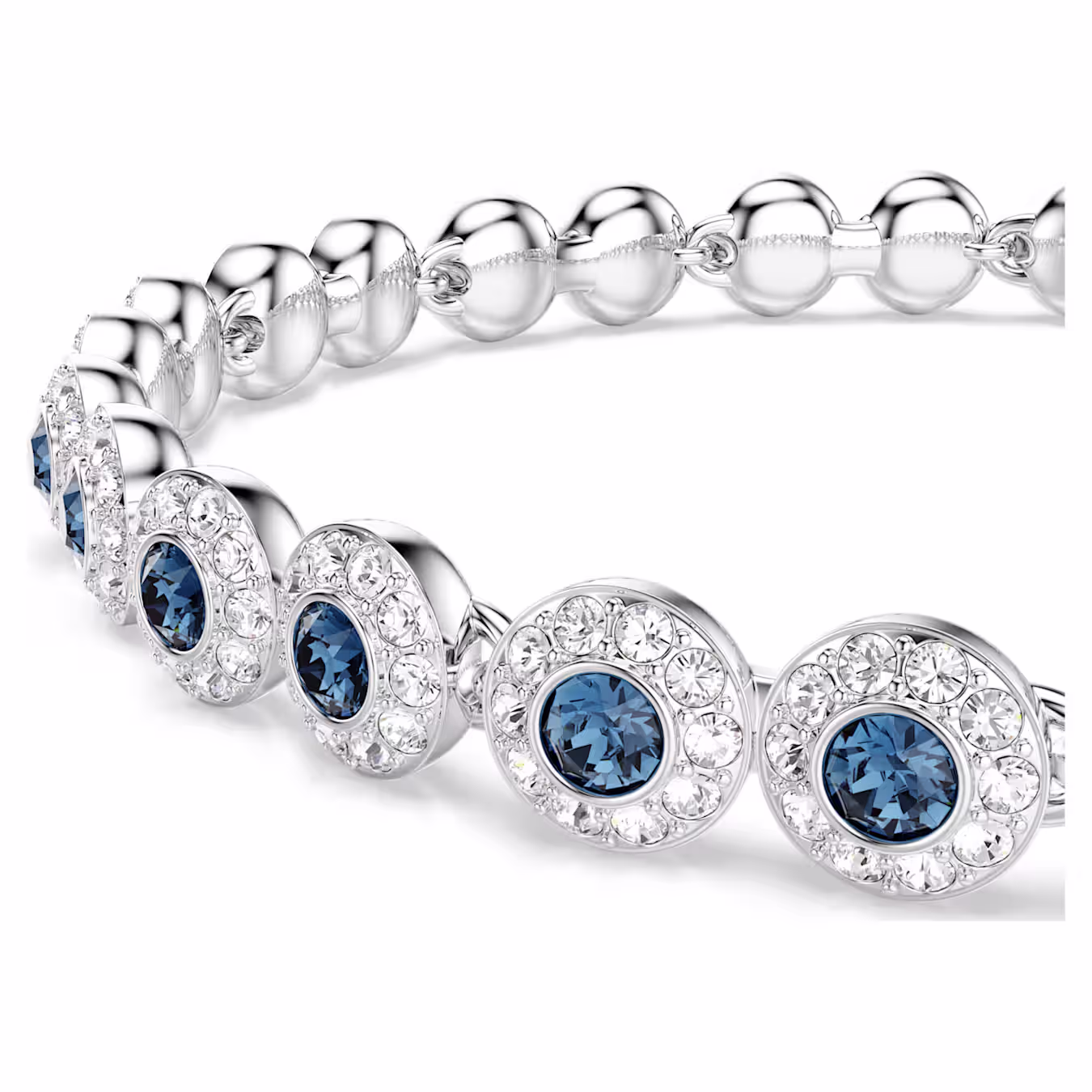Swarovski Una Angelic bracelet, round cut, blue, rhodium plated