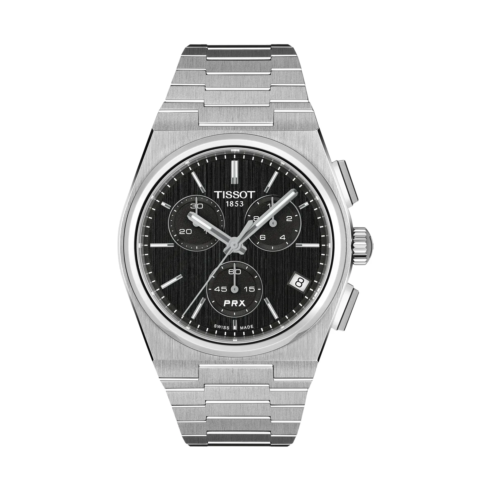 Tissot PRX Chronograph Quartz 41 mm Steel Bracelet Black Mens Watch T137.417.11.051.00