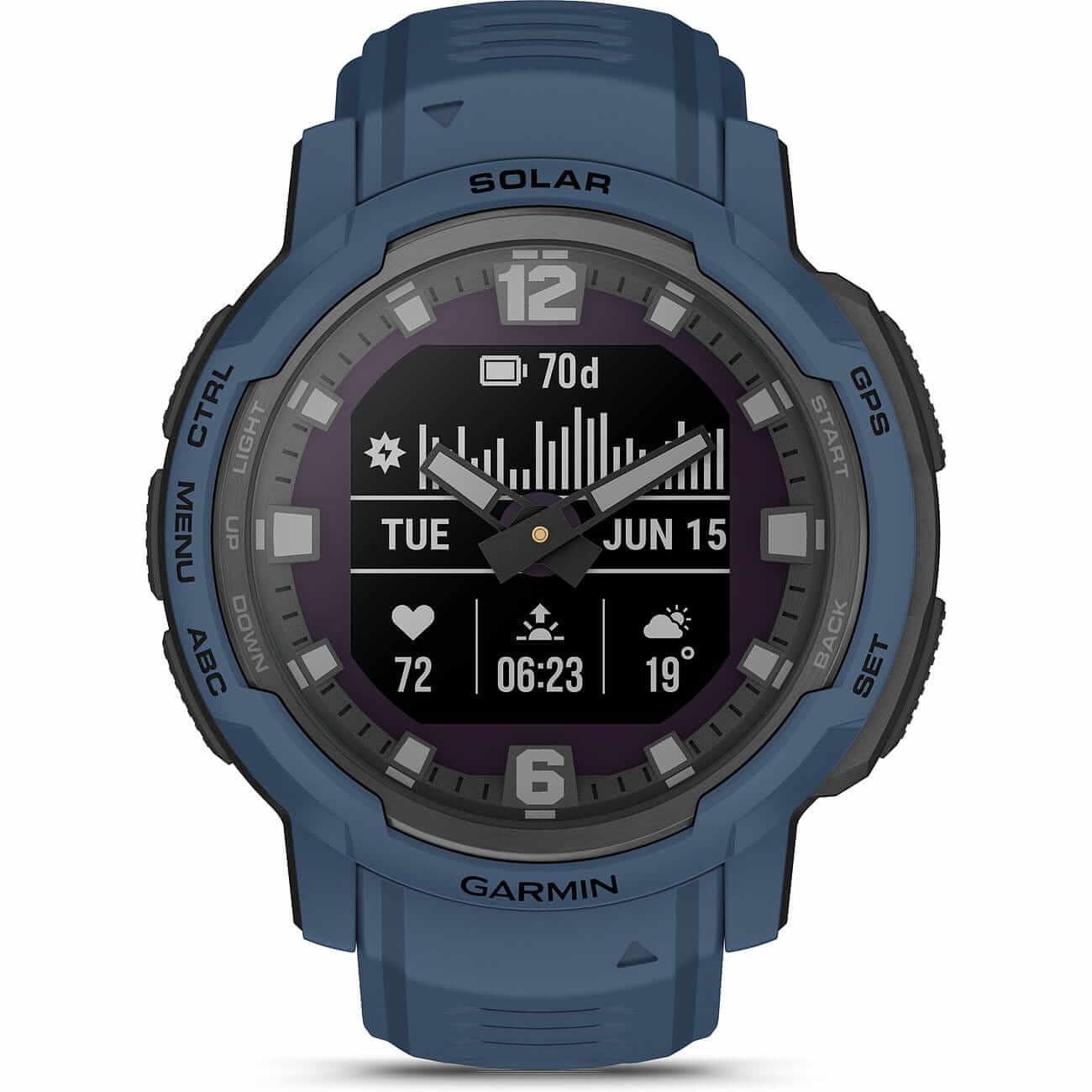 Garmin Instinct Crossover Solar Blue Men's Watch 010-02730-02