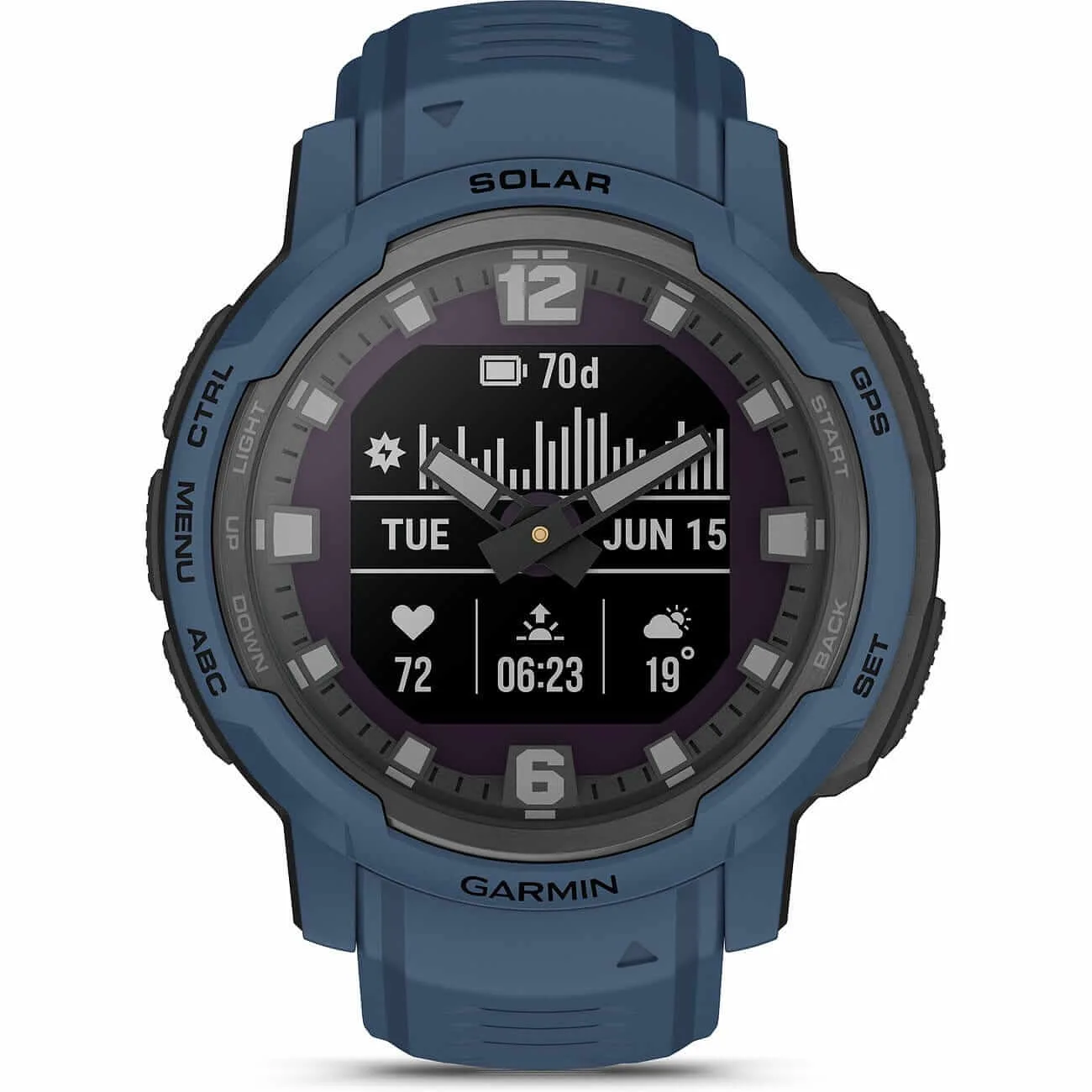 Garmin Instinct Crossover Solar Blue Men's Watch 010-02730-02