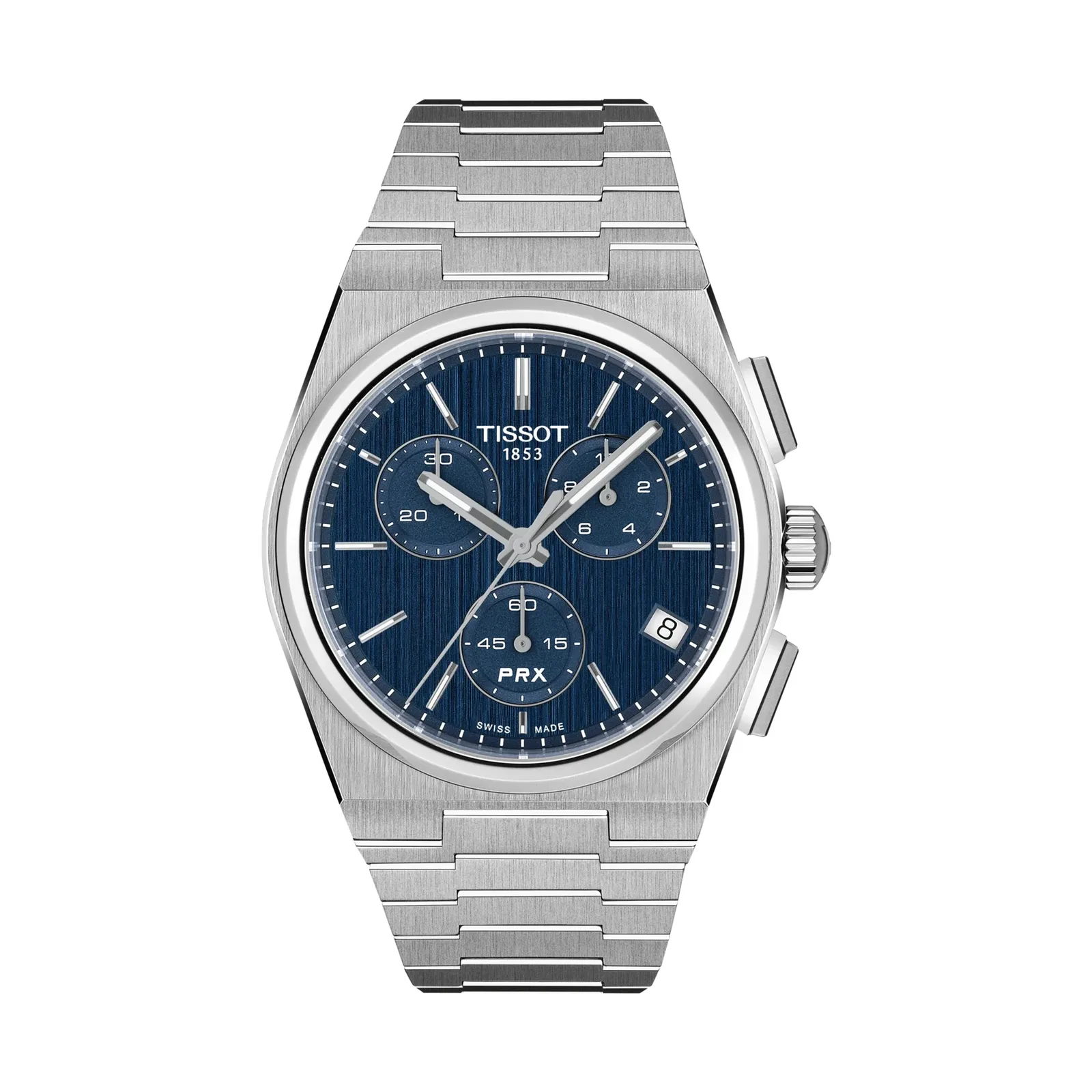 Tissot PRX Chronograph Quartz 41 mm Steel Bracelet Blue Mens Watch T137.417.11.041.00