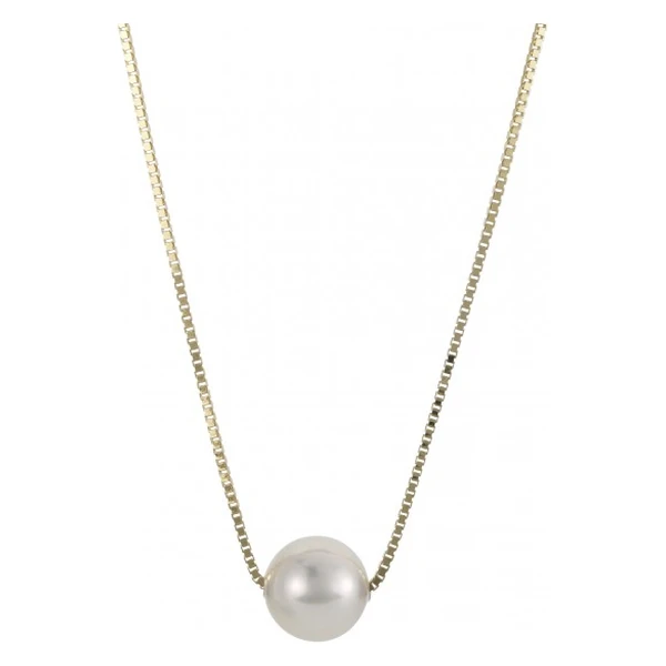 Adriana necklace with floating Akoya pearl N37