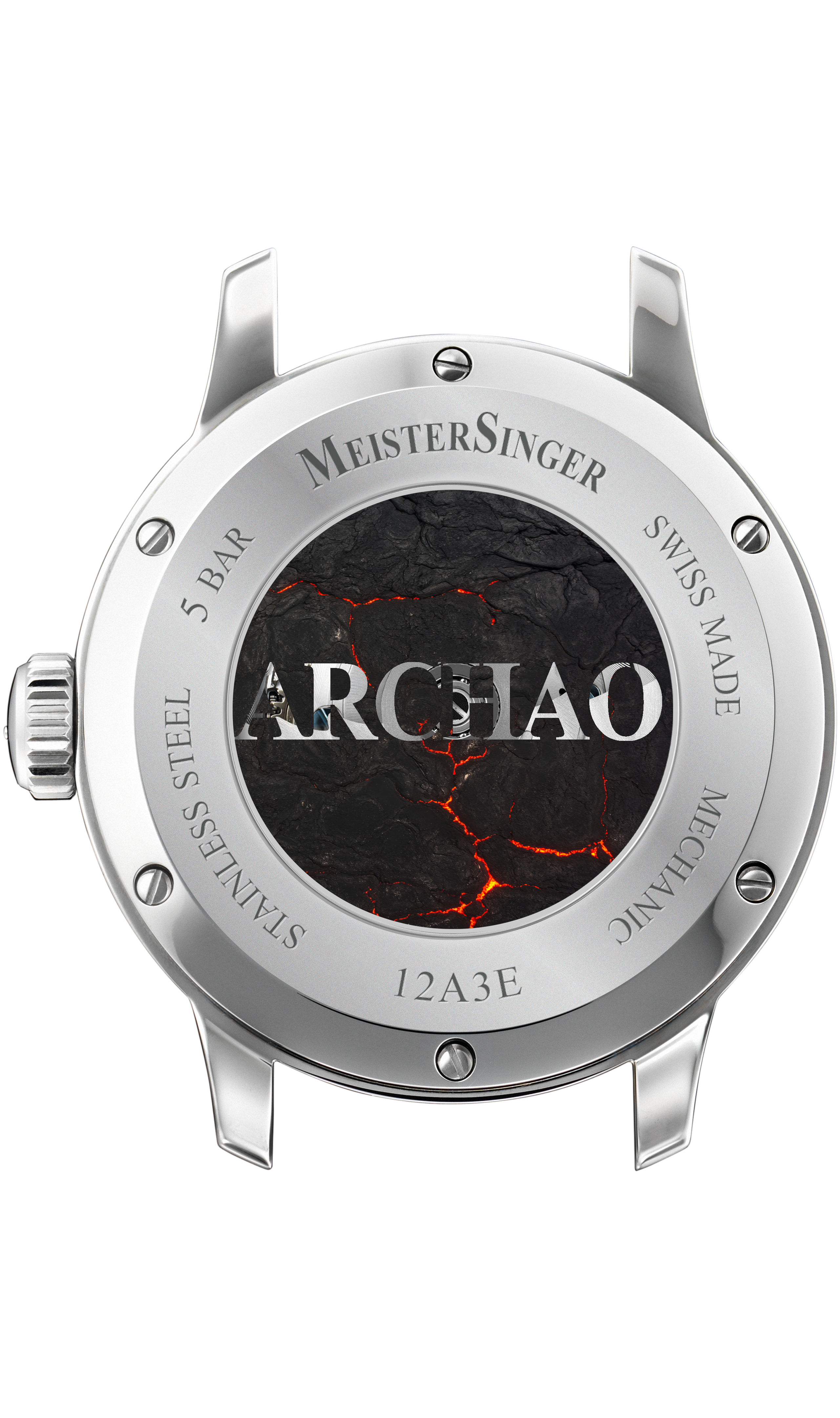 Meister Singer Archao DLC, Black, Automatic movement, 43 mm, Leather strap Men's watch AR902BL